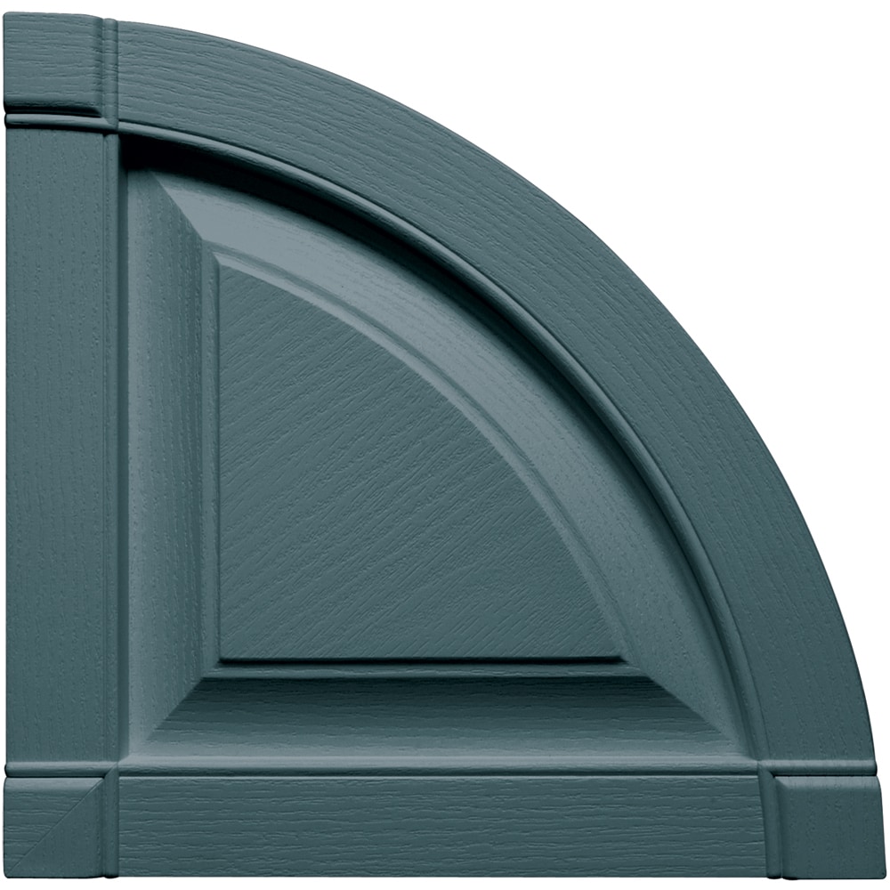 Vantage V0971200004 12-in x 12-in Wedgewood Blue Vinyl Quarter Round Raised Panel Arch Shutter Top Set