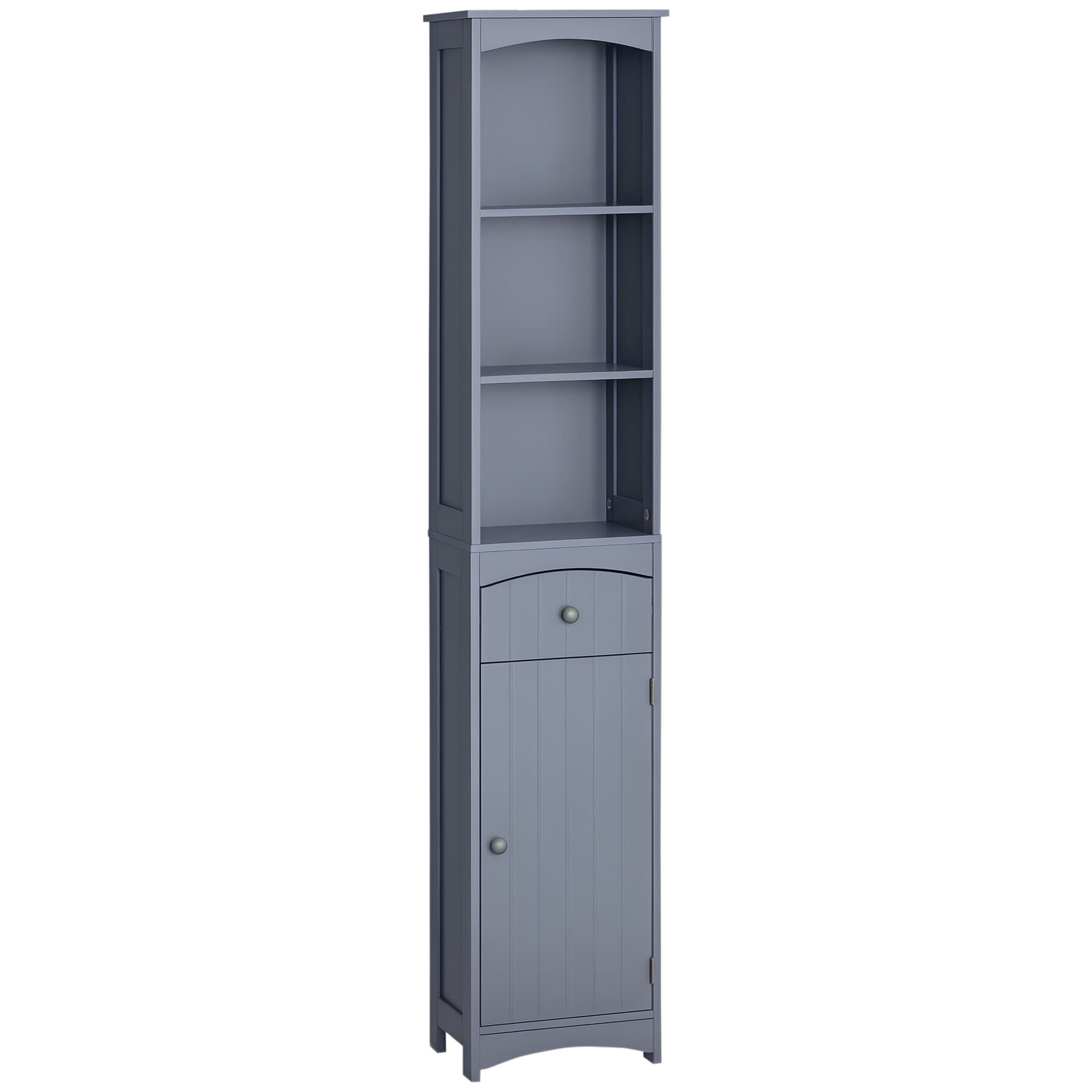 HomCom Free Standing Bathroom Storage Cabinet Tall Linen Tower 3 Tier Shelves Drawer #834-077V01GY