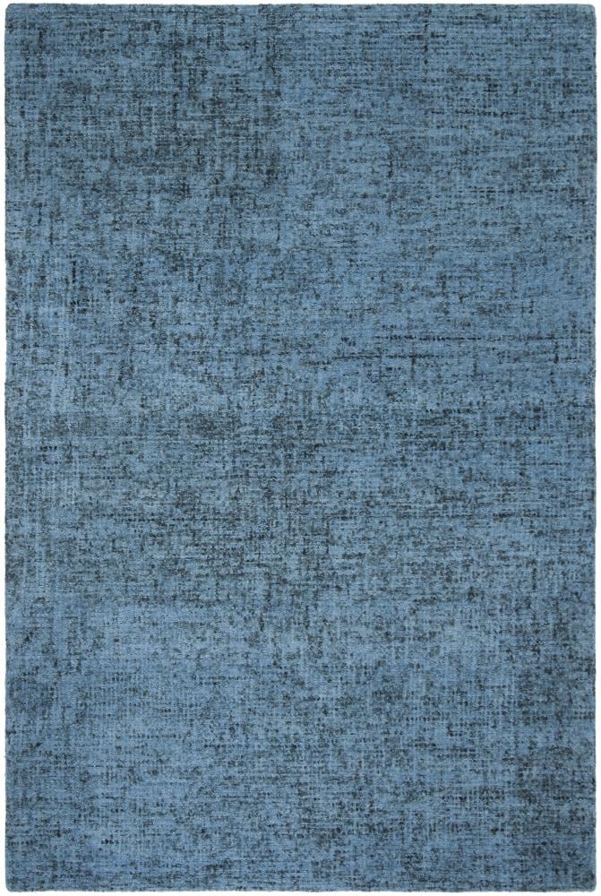 Handmade Blue Abstract Wool Rectangular Area Rug