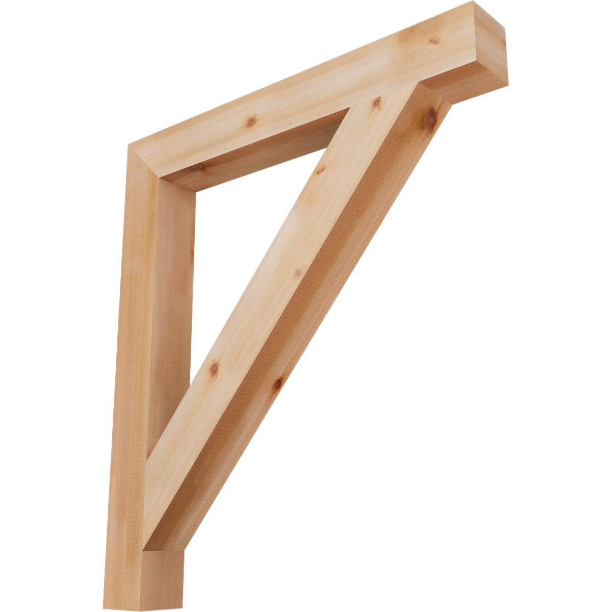 Ekena Millwork BKT04X32X36TRA05SWR Traditional block smooth 3-1/2-in x 32-in x 36-in Western red cedar Brown Wood Standard bracket