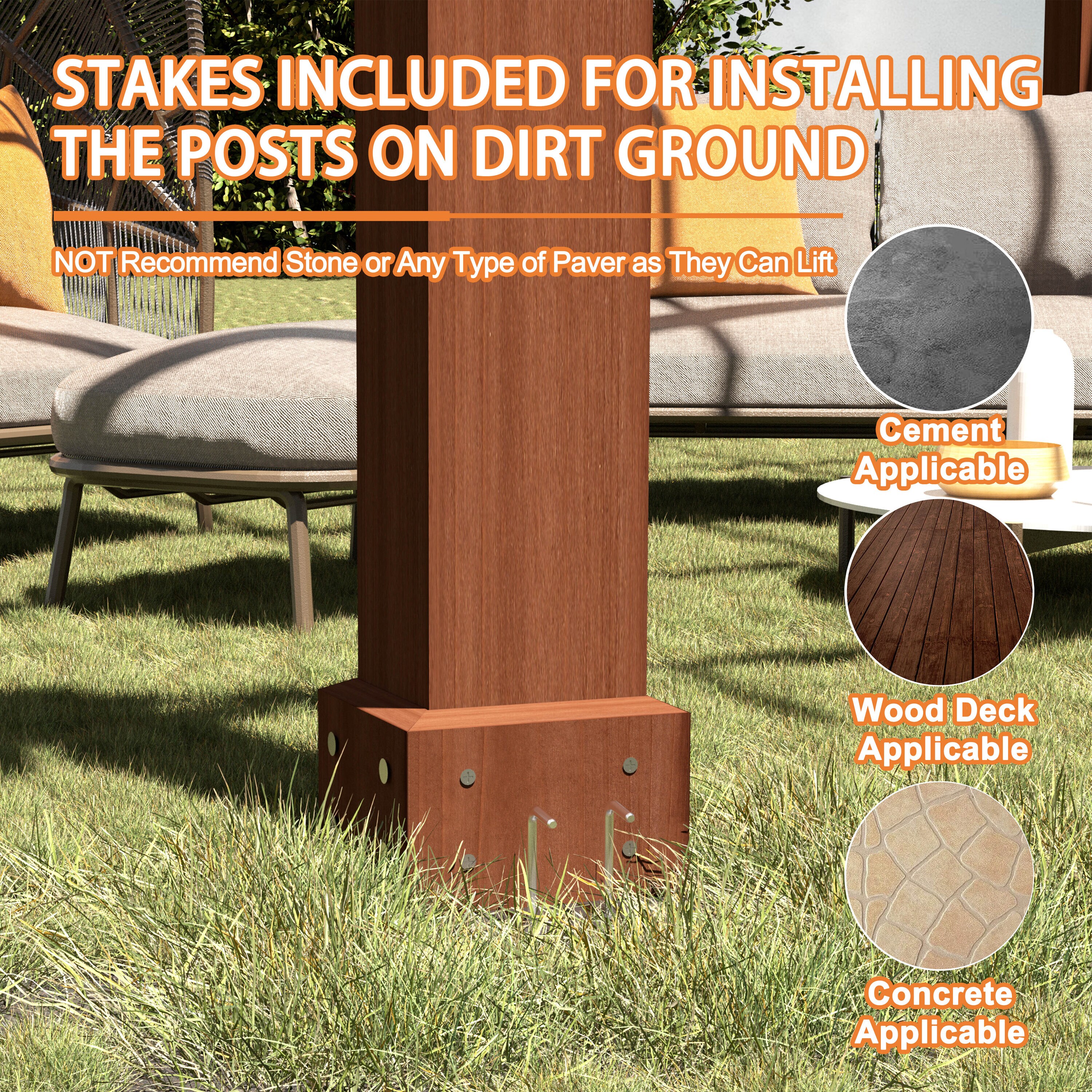 VEIKOUS 12x20 Pergola 20-ft W x 12-ft L x 7-ft 3-in H Brown Wood Freestanding Pergola
