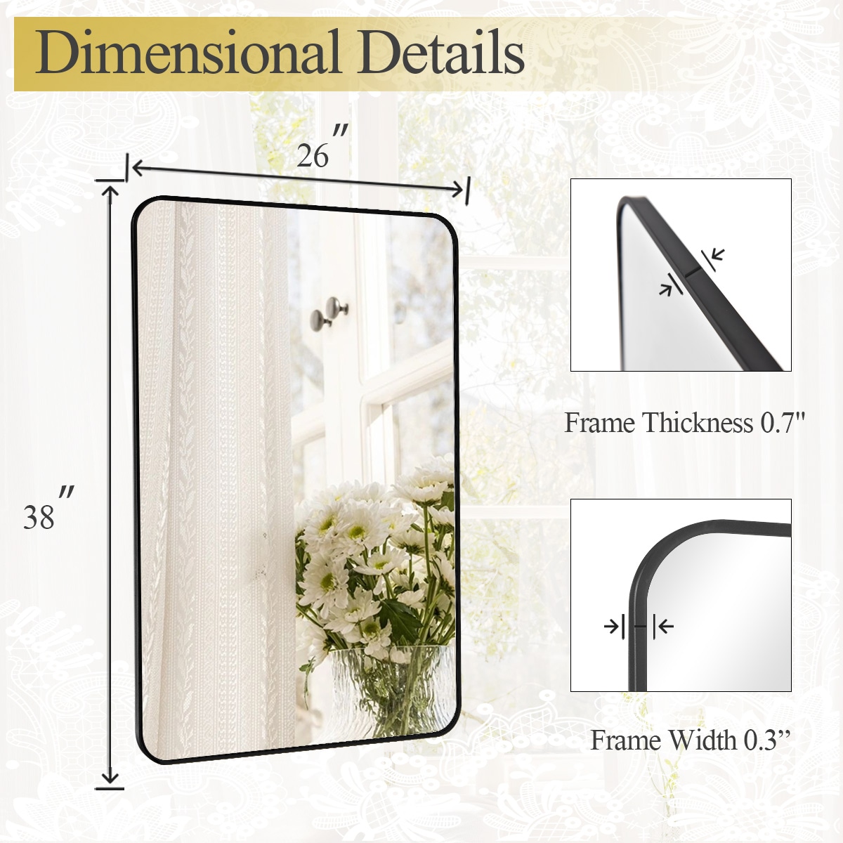 BEAUTYPEAK LS-YSJ-RE2638-B Decor-Mirrors - View #6