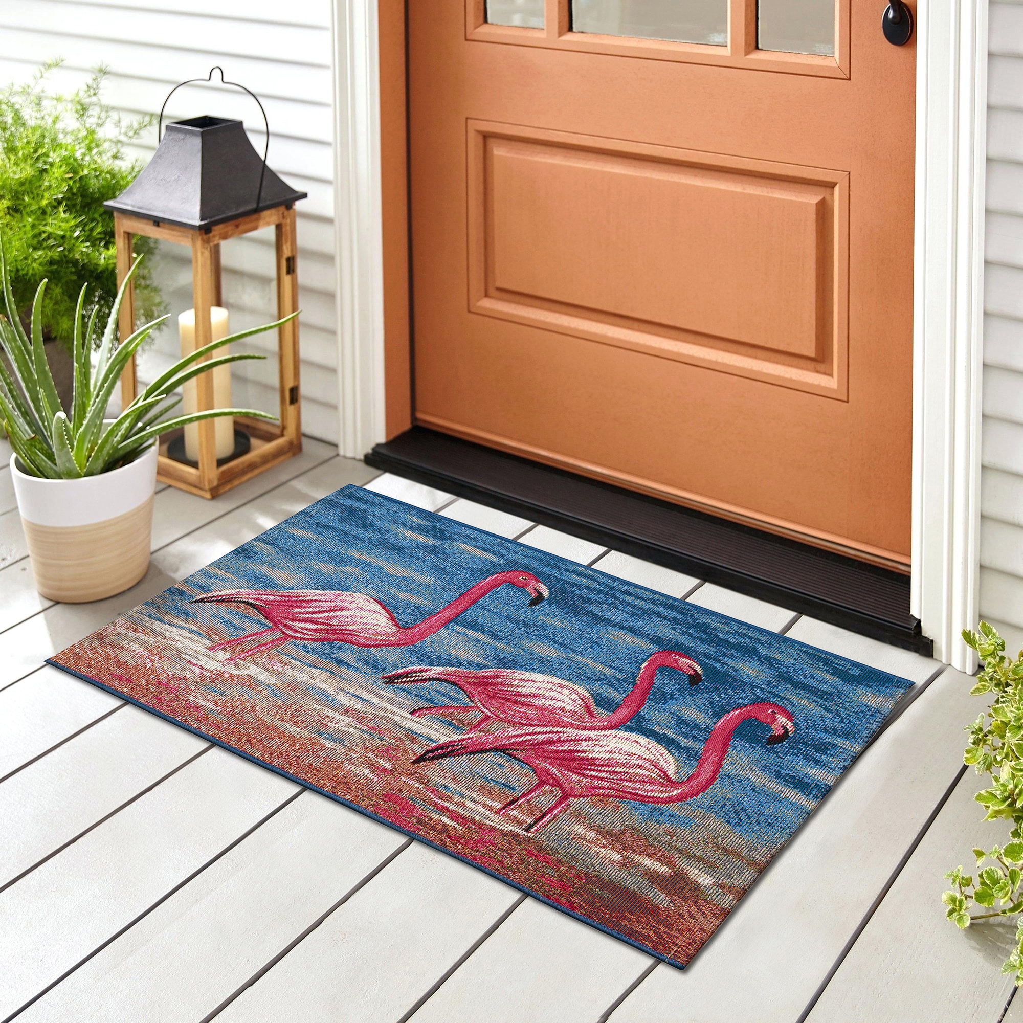 allen + roth LAG34878104 3-ft x 4-ft Ocean Polypropylene Rectangular Indoor or outdoor Decorative Animals Door mat