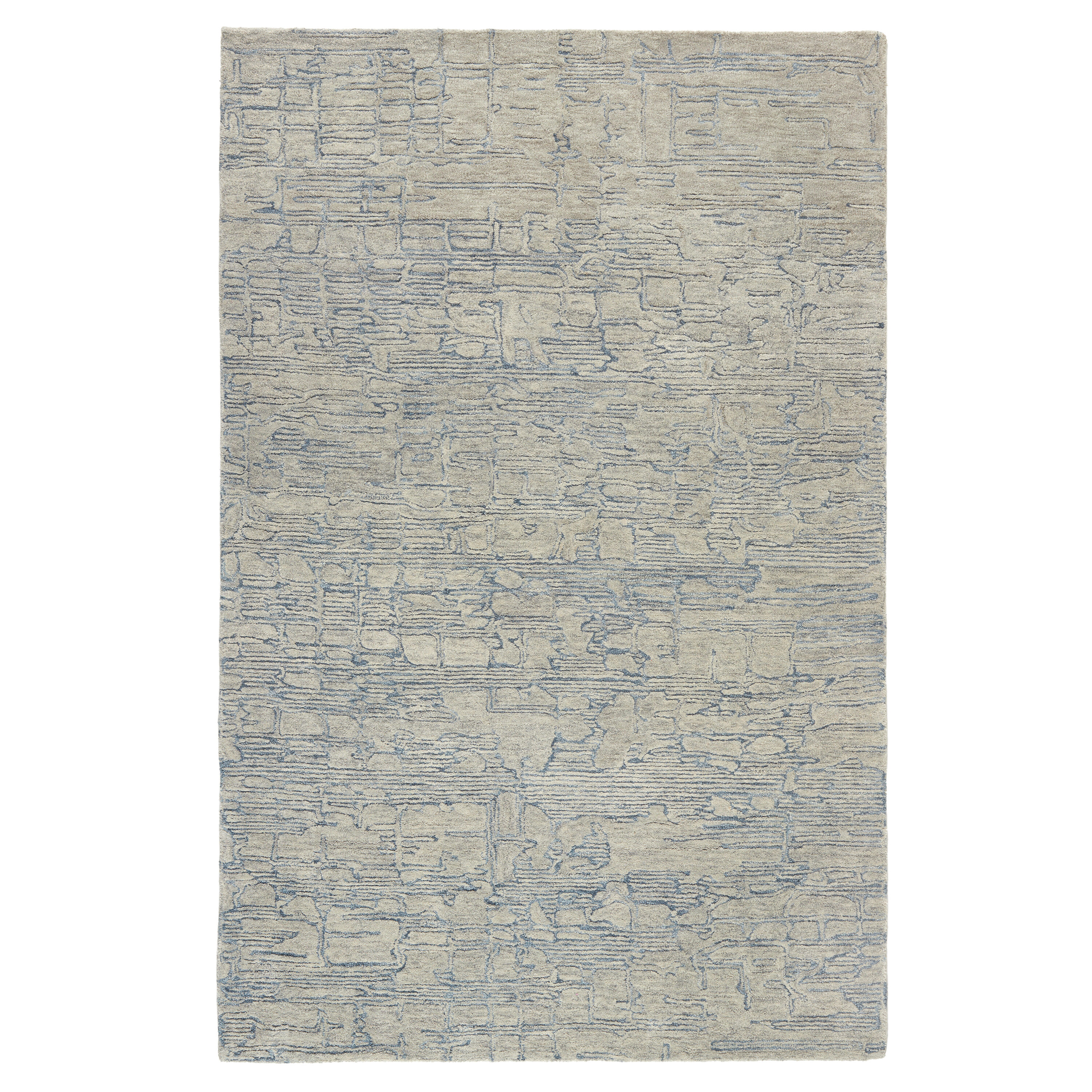 Town & Country Living 2A-03-705 6 x 9 (ft) Loomed Polyester Grey/Blue Rectangular Indoor Abstract Area rug
