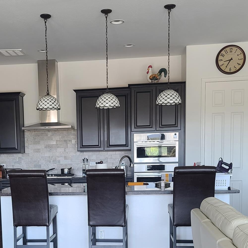 Tiffany-Style 12" Handcrafted Jeweled Pendant Lamp