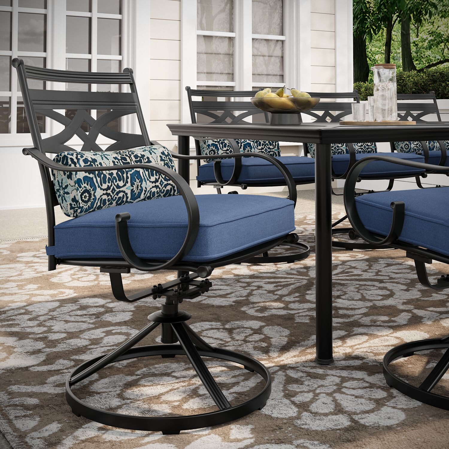Hanover MCLRDN9PCSW8-NVY Patio-Dining-Sets - View #13