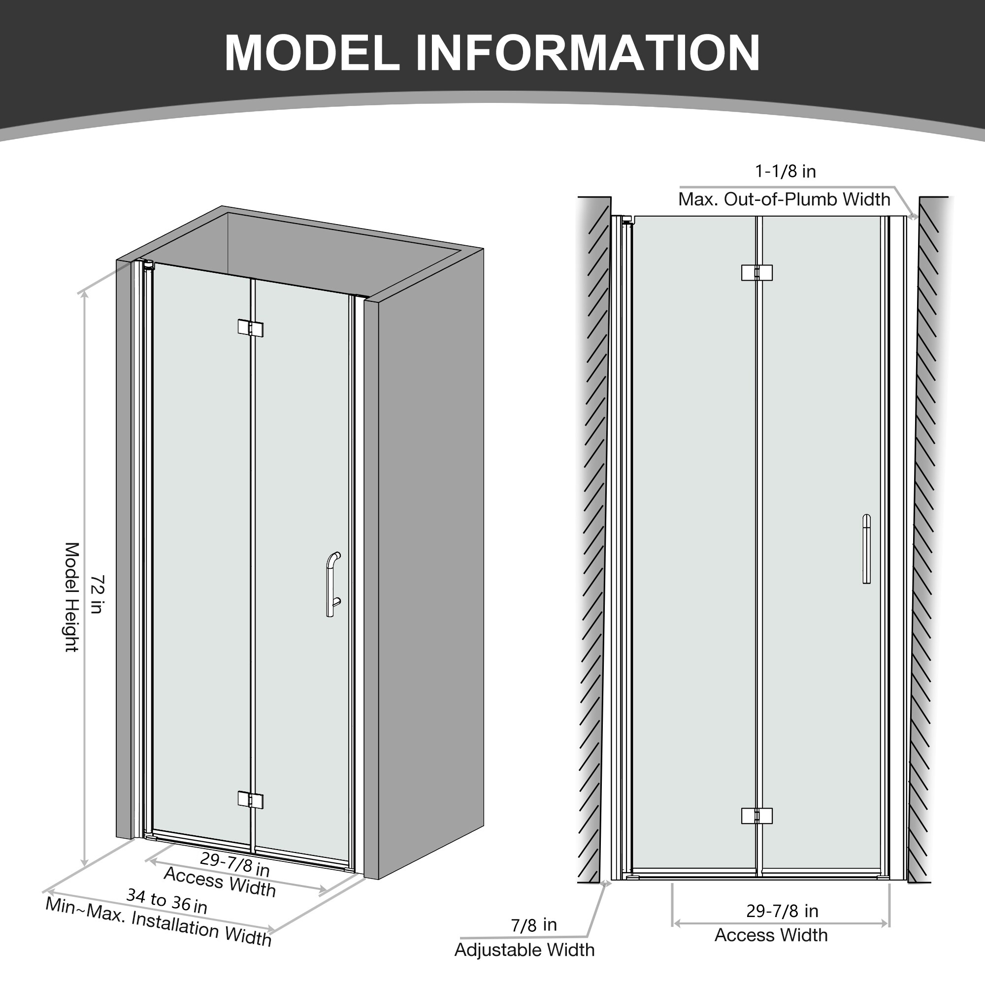 WELLFOR CB-FTL12335 Shower-Doors - View #7