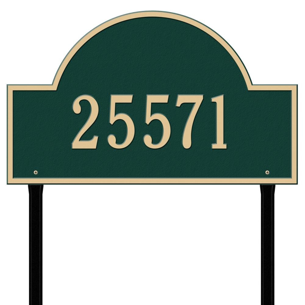 Whitehall 1101GG 14-in H x 23-1/4-in W Green/gold Aluminum Address plaque