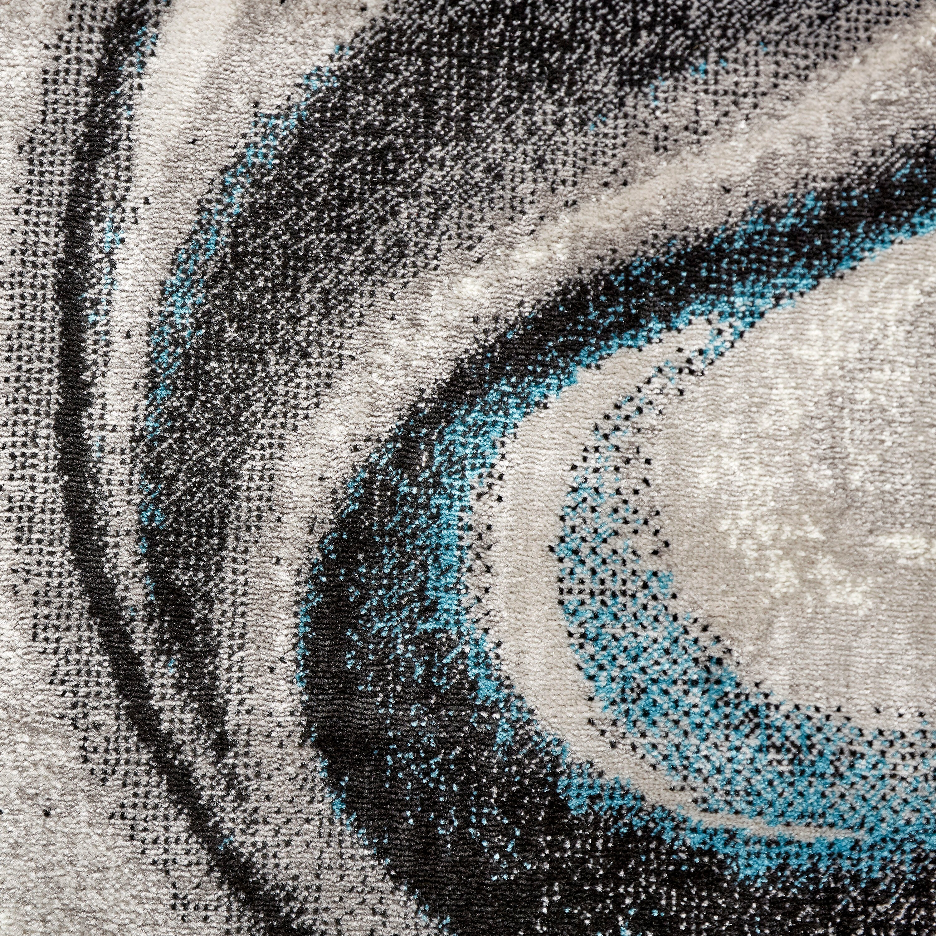 Boho Odette Blue and Gray Abstract 8' x 10' Tufted Area Rug
