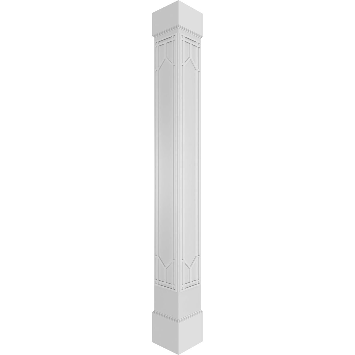 Ekena Millwork CC1210ENSHKCSCS Shaker Fretwork 12-Inches L x 10-Feet Unfinished PVC Column Wrap
