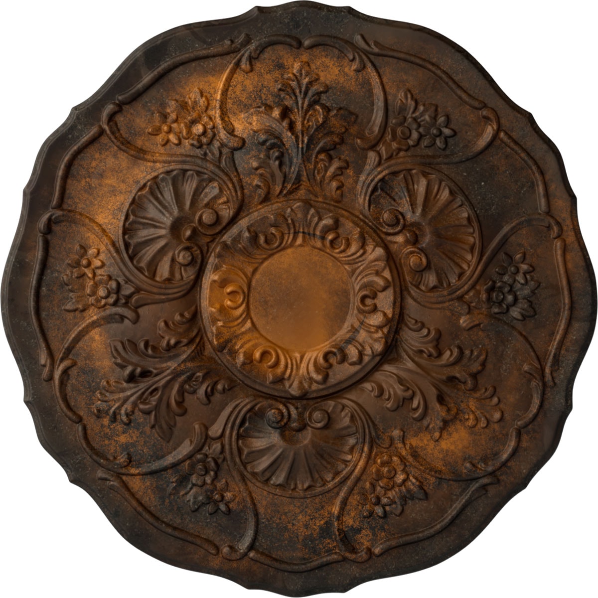 Ekena Millwork CM22CNRUS Cornelia 22.5-in W x 22.5-in L Painted Rust Polyurethane Whole Ceiling Medallion