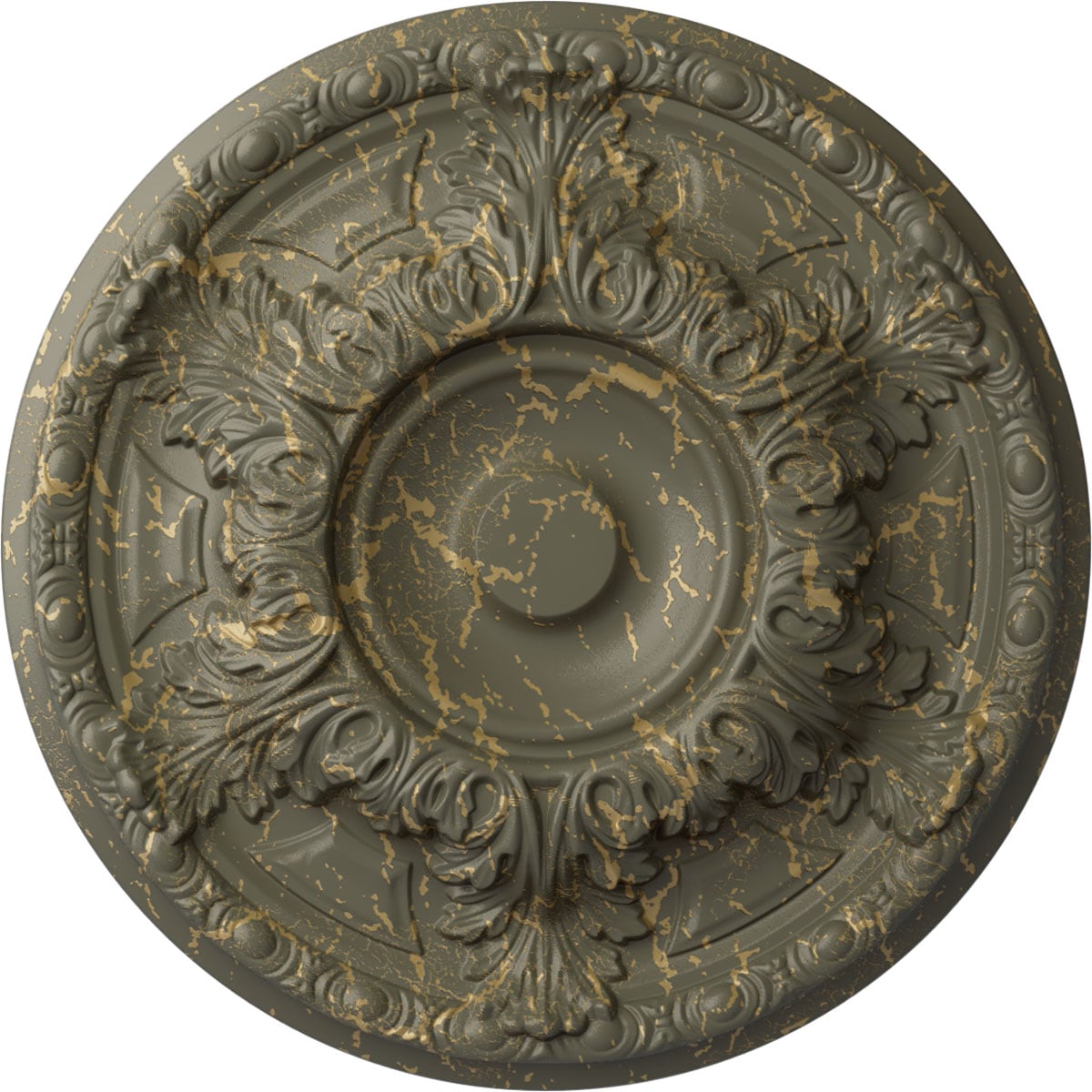 Ekena Millwork CM19GAWHC Granada 19-in W x 19-in L Painted Witch Hazel Crackle Polyurethane Whole Ceiling Medallion