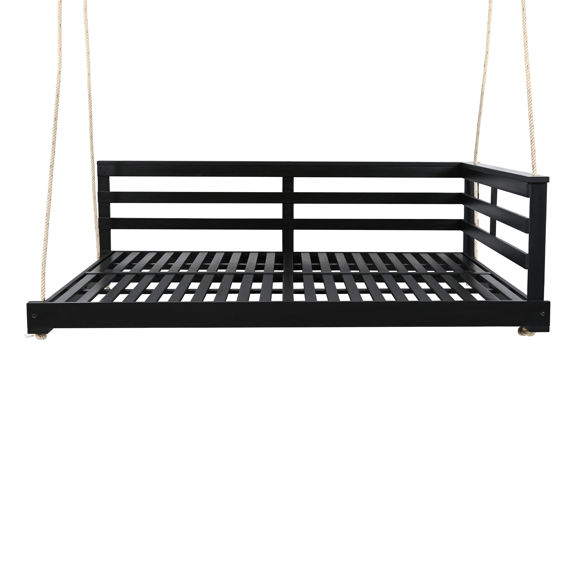 Bybafun YA3300142 2 -person Black Wood Outdoor Swing