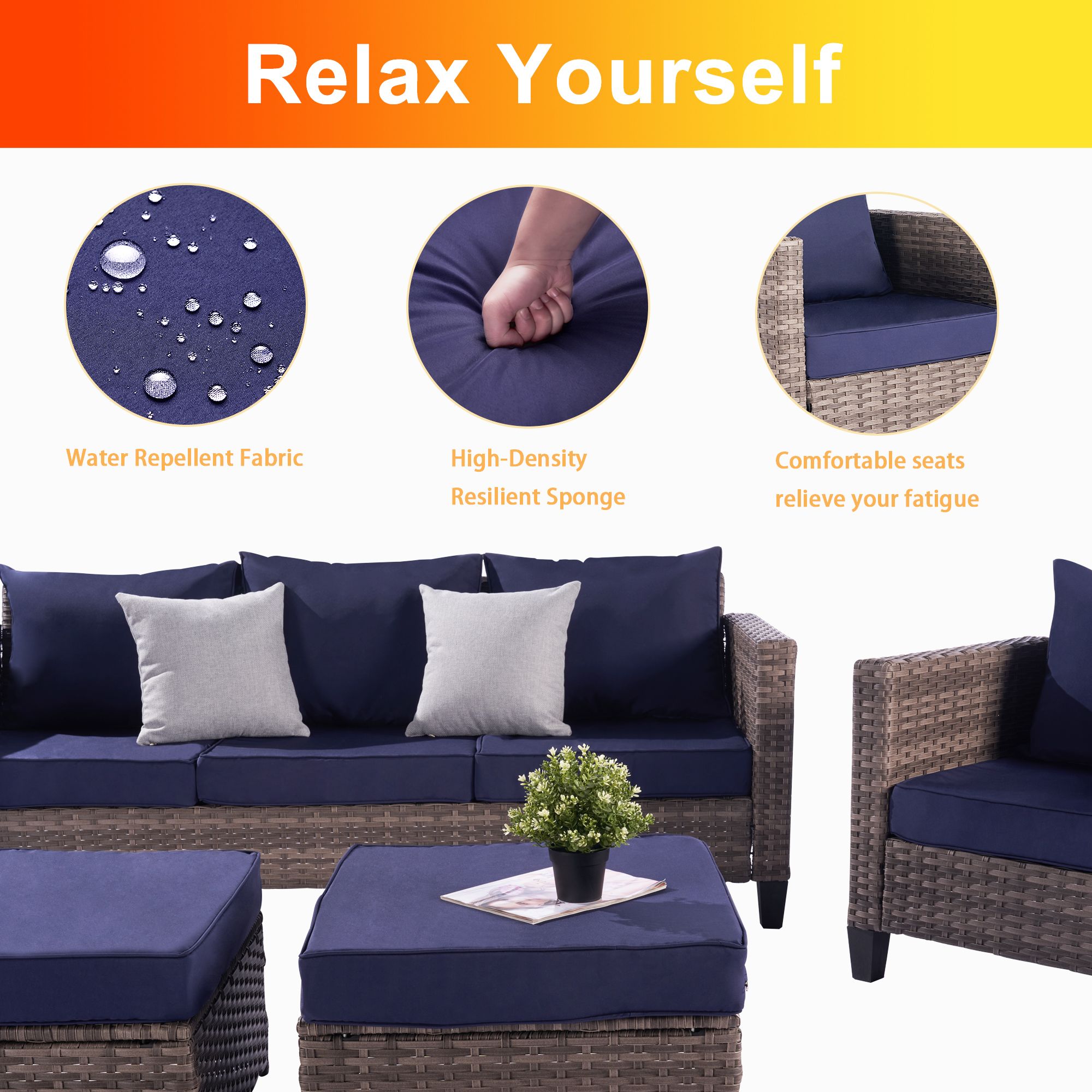 SANSTAR LRS-WS81BU Patio-Conversation-Sets - View #9