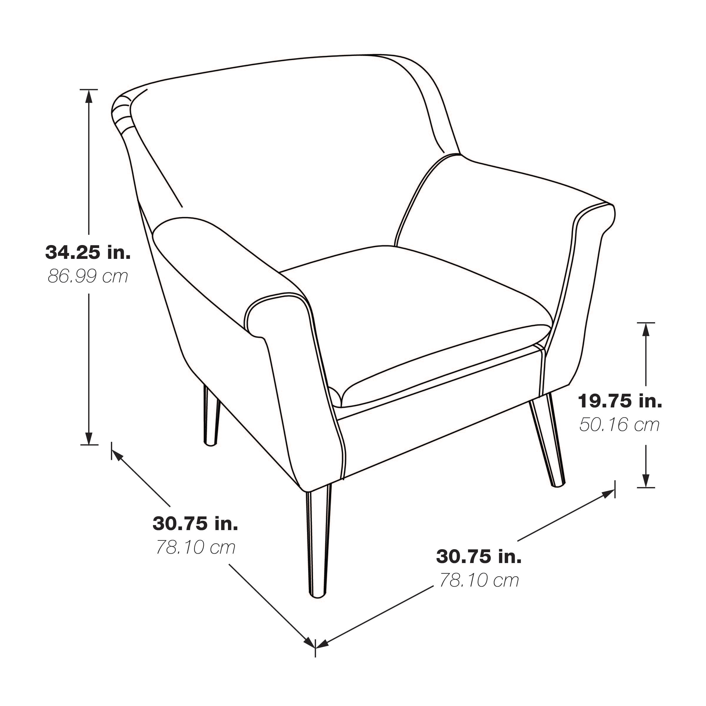 Mid-Century Charcoal Gray Fabric Accent Chair with Dark Coffee Wood Legs