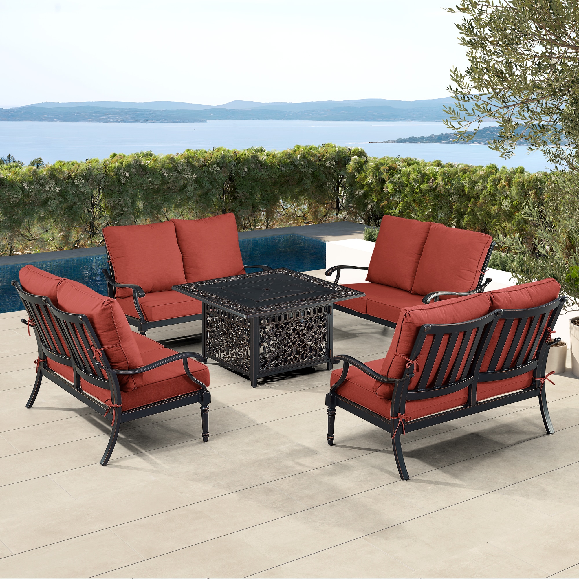 Oakland Living SHAO4LSMAYANRDCUA Patio-Conversation-Sets - View #3