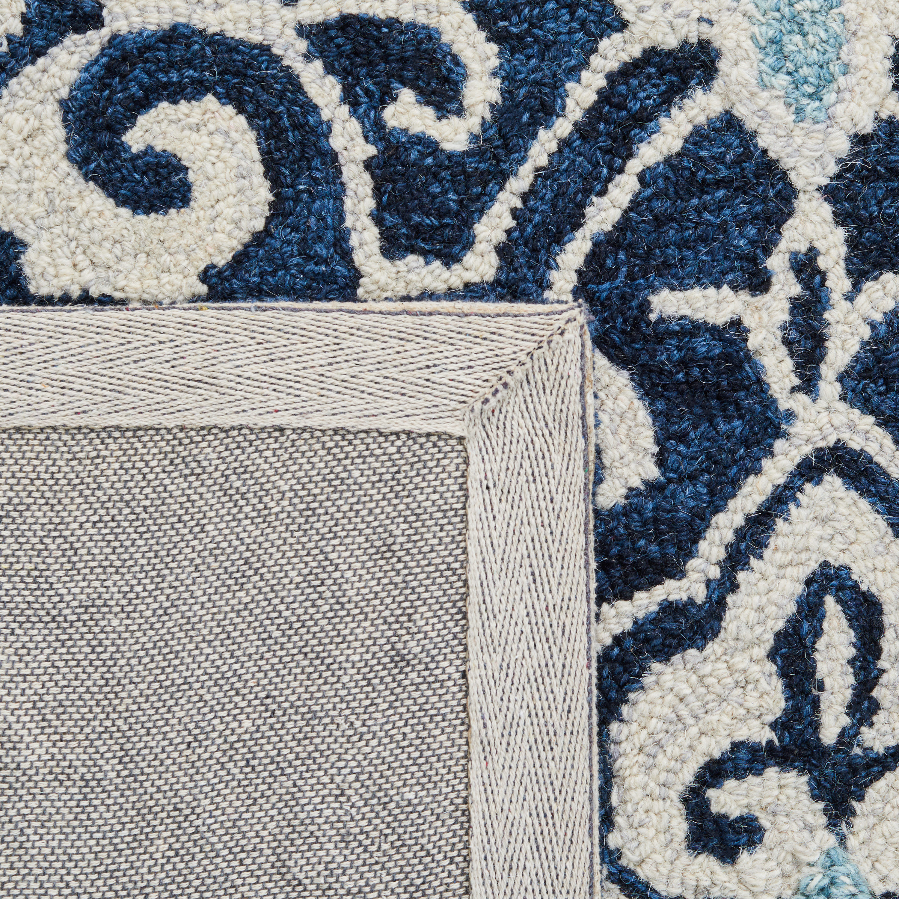 Artisanal Light Blue Wool Runner Rug - Hand-Tufted, Reversible 2'3" x 8'