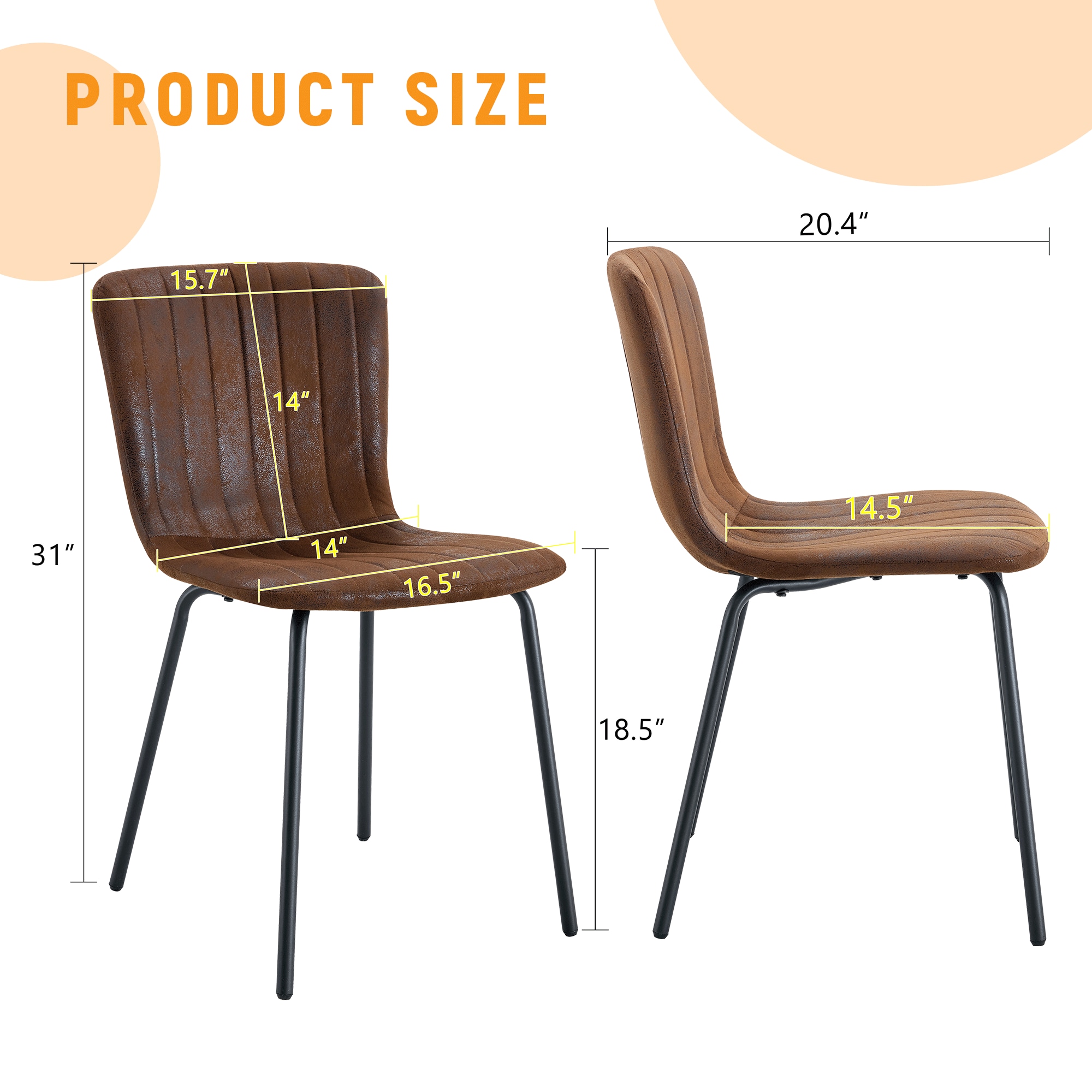 Sumyeg WF-HW66401BN-2-LA Dining-Chairs - View #6