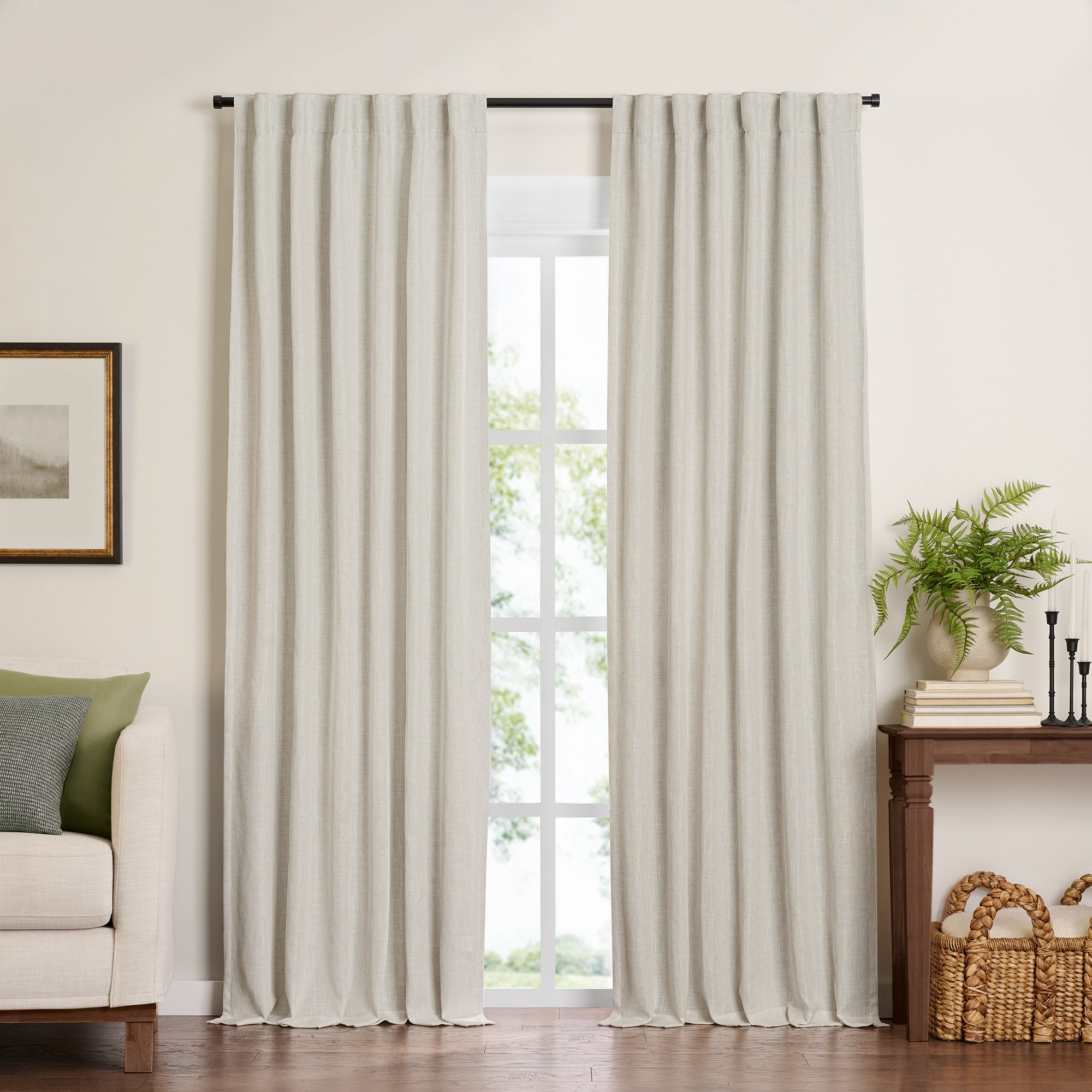 Elrene Home Fashions 194590056537 95-Inches Natural Blackout Standard lined Rod pocket Single curtain panel