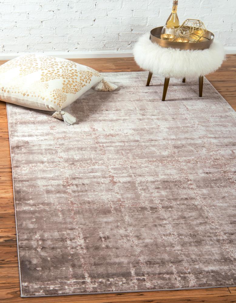 Unique Loom 3141156 Jill Zarin Lexington Avenue Uptown 8 x 10 (ft) Loomed Polypropylene Light Brown Rectangular Indoor Stripe Industrial Area rug
