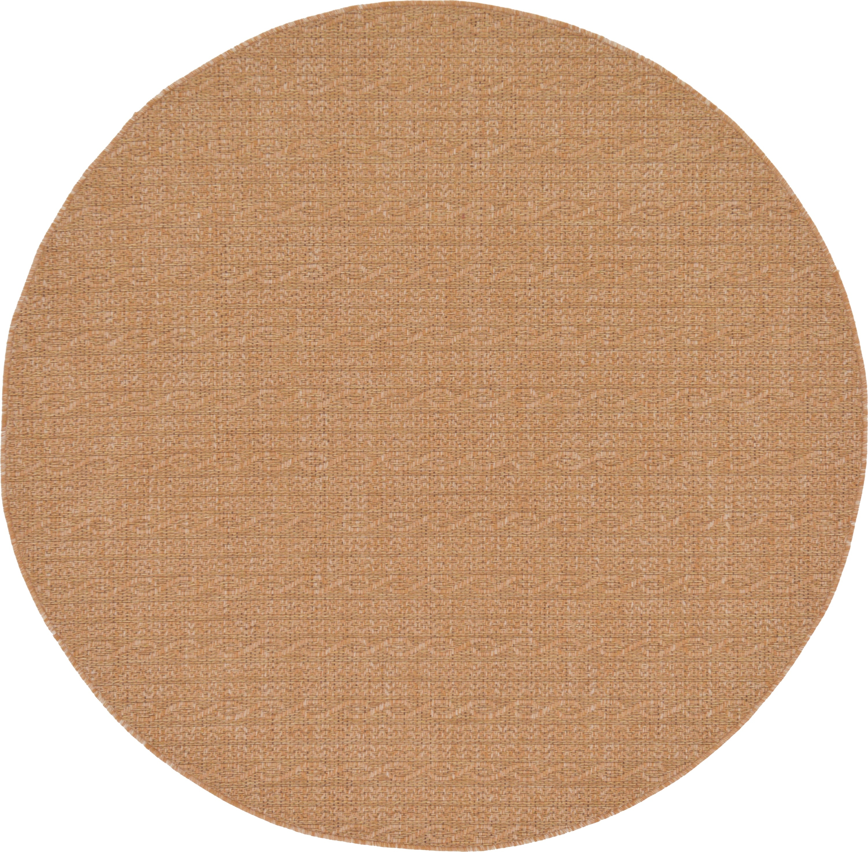 Unique Loom 3126525 Links Outdoor 6 x 6 (ft) Loomed Polypropylene Light Brown/Beige Round Indoor/Outdoor Stripe French Country Area rug