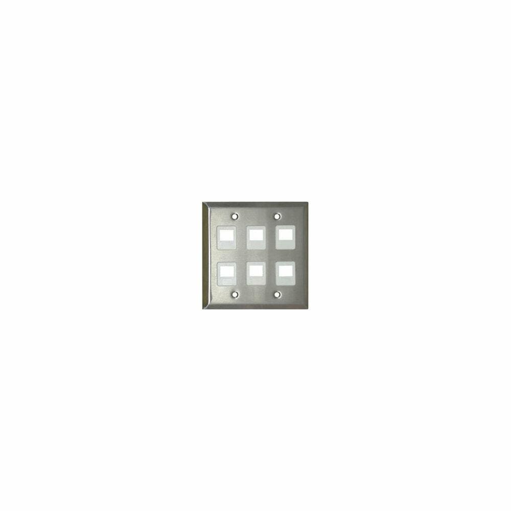 C2G CTG3443 Cables to Go 37099 8-PORT DUAL GANG MULTIMEDIA KEYStoNE WALL PLATE- STAINLESS STEEL