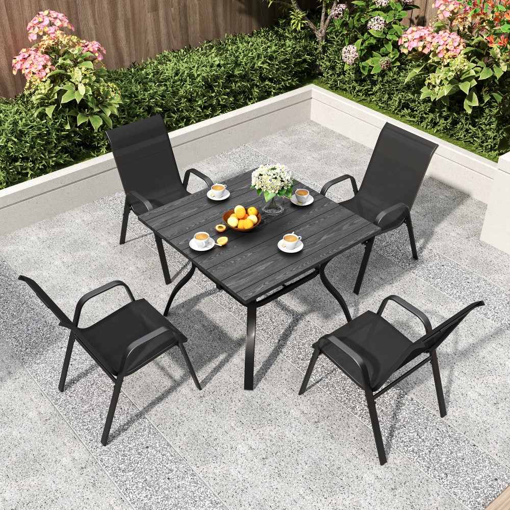Coolbibila IDA-OCHAIR-4-BLACK Patio-Chairs - View #2