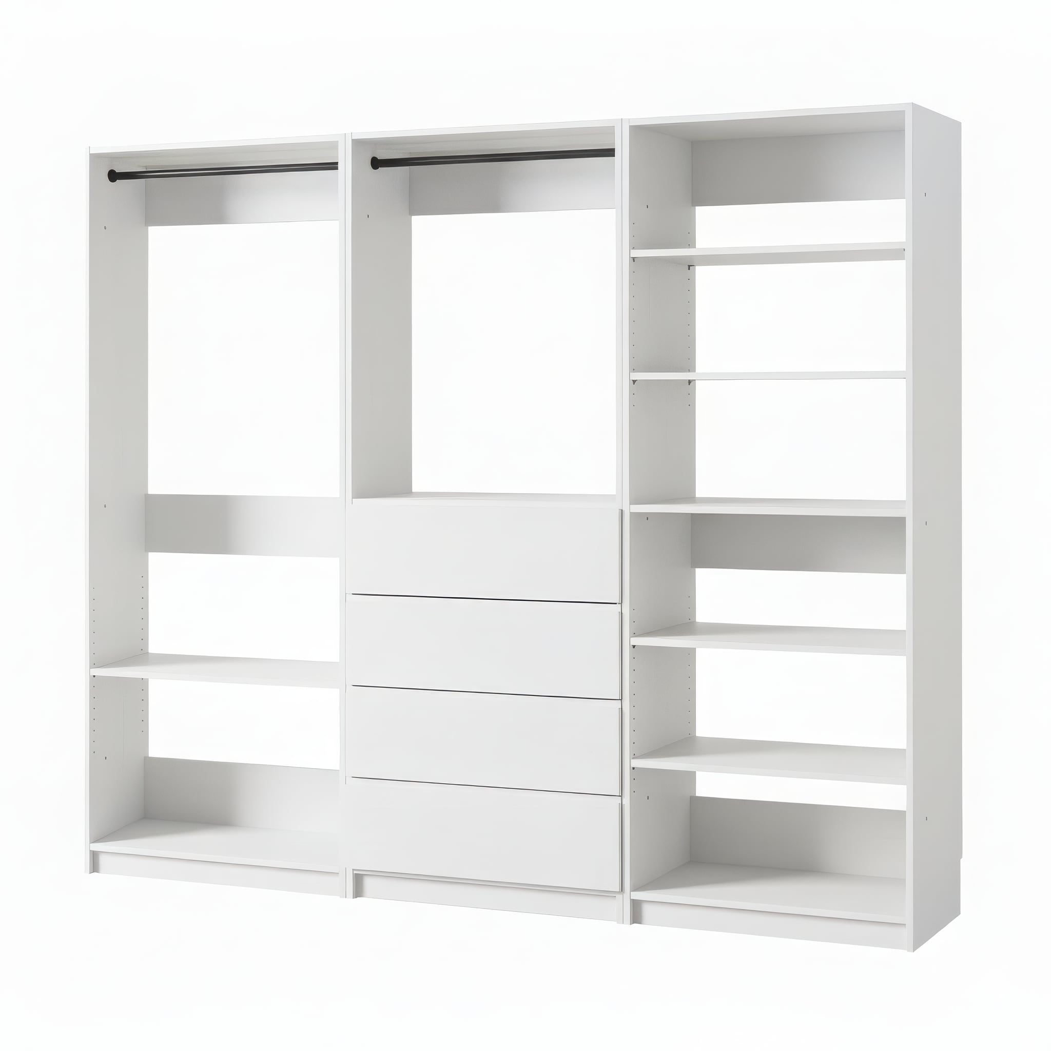 Klair Living Walk-in Tower unit White Solid Shelving Wood Closet System