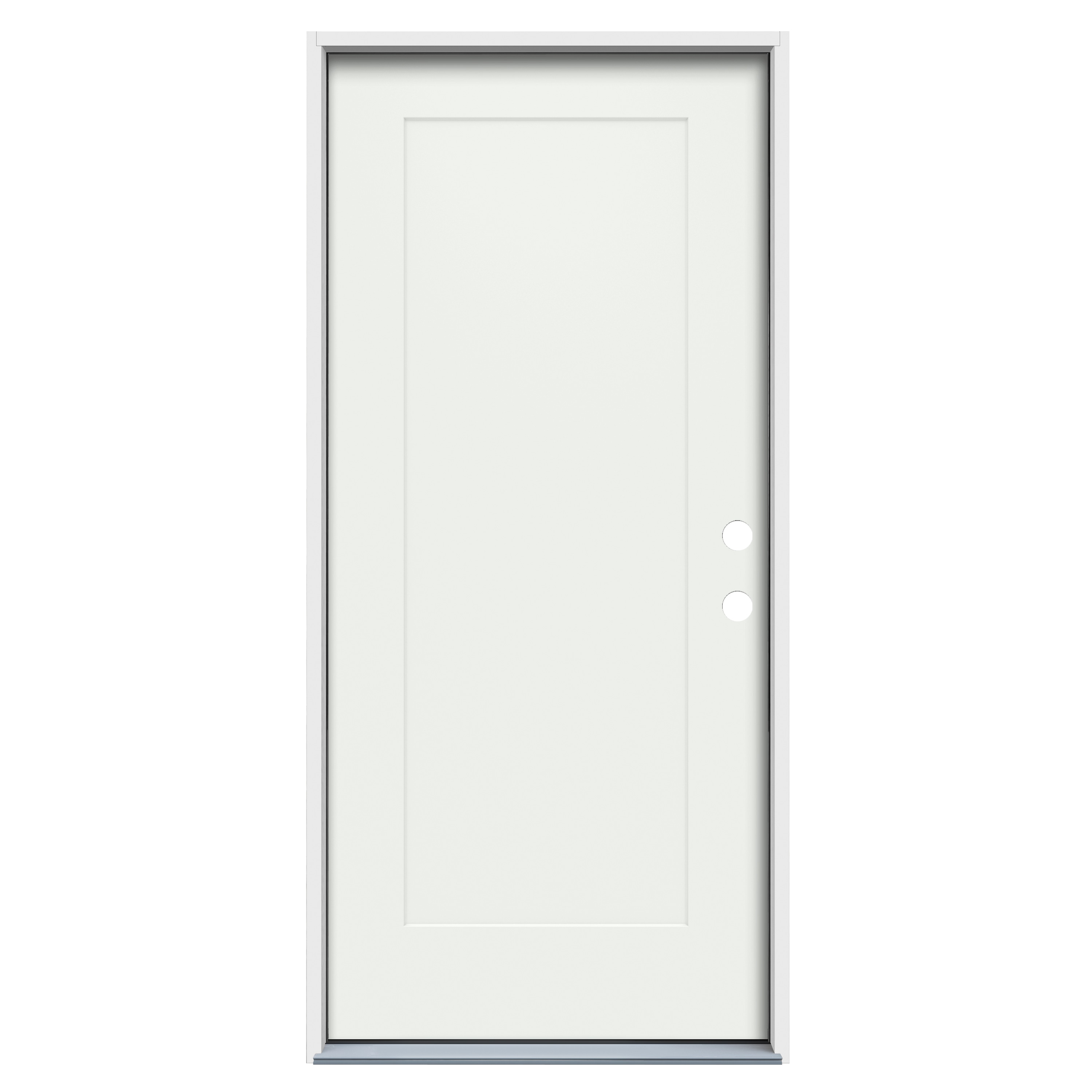 36-in x 80-in Steel Left-Hand Inswing Arctic White Paint Painted Prehung Single Front Door Insulating Core | - American Building Supply LO1049531