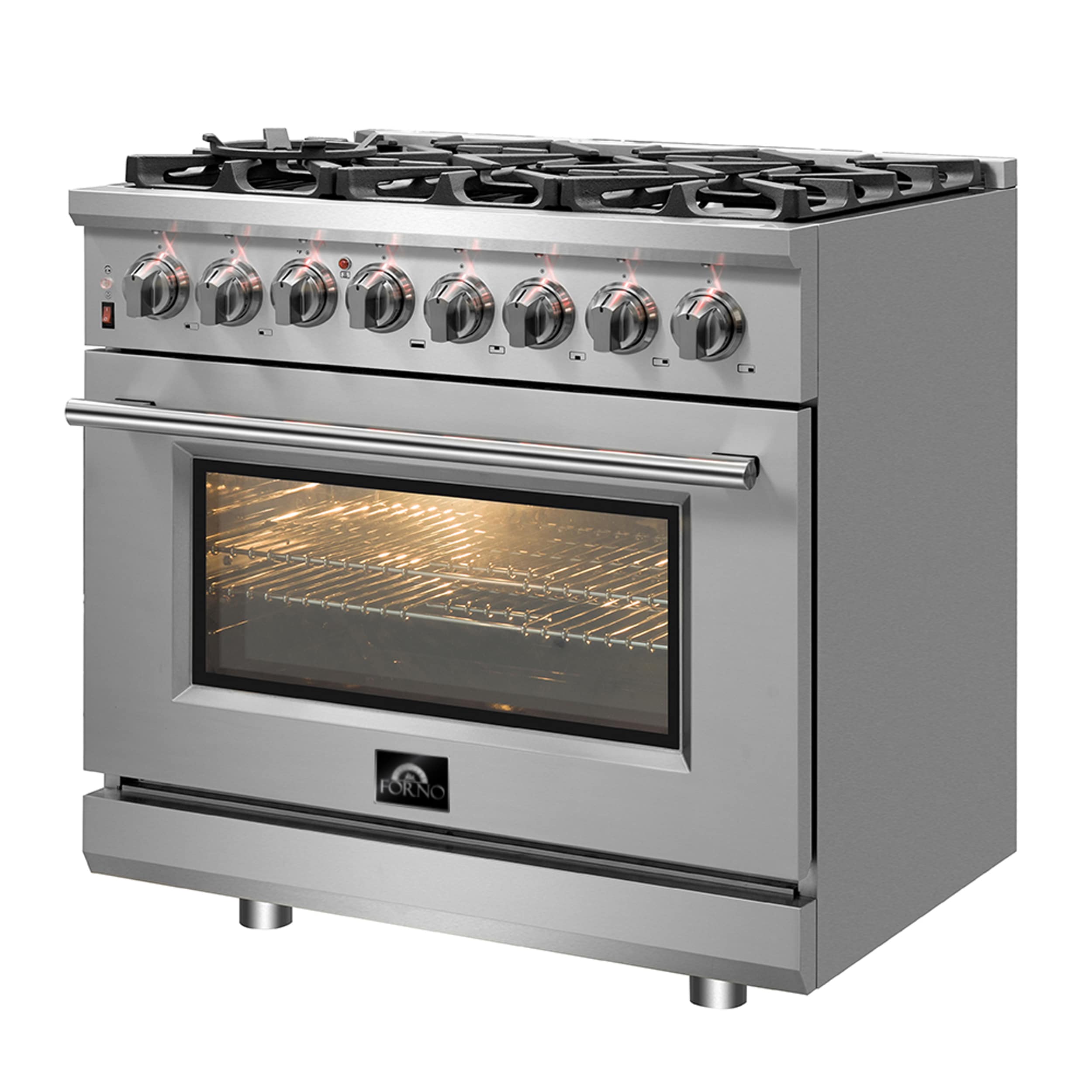 Massimo 36-inch Stainless Steel Dual Fuel Range with Griddle