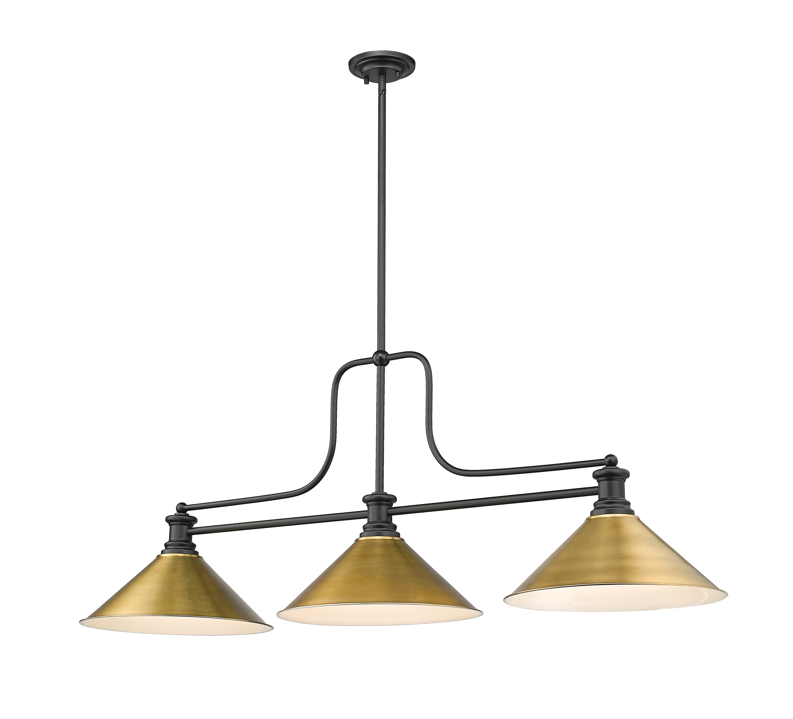 Z-Lite 725-3MB-RB15 Melange Matte Black Halogen Medium base (E-26) Pool Table Lighting
