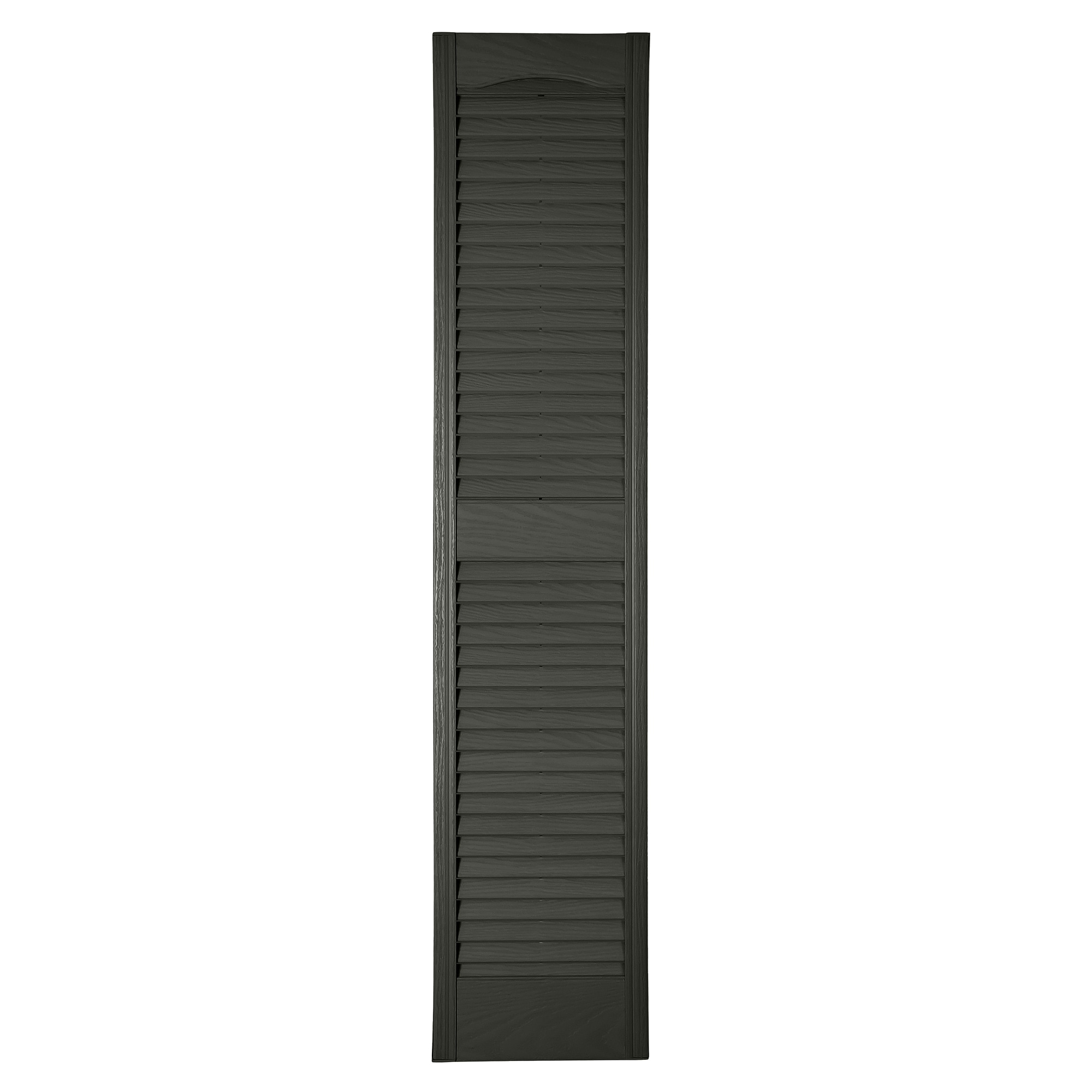 RELIABILT LVRCT1081007 10-in W x 81-in H Dark Gray Louvered Polypropylene Exterior Shutters ( 2 -Pack )