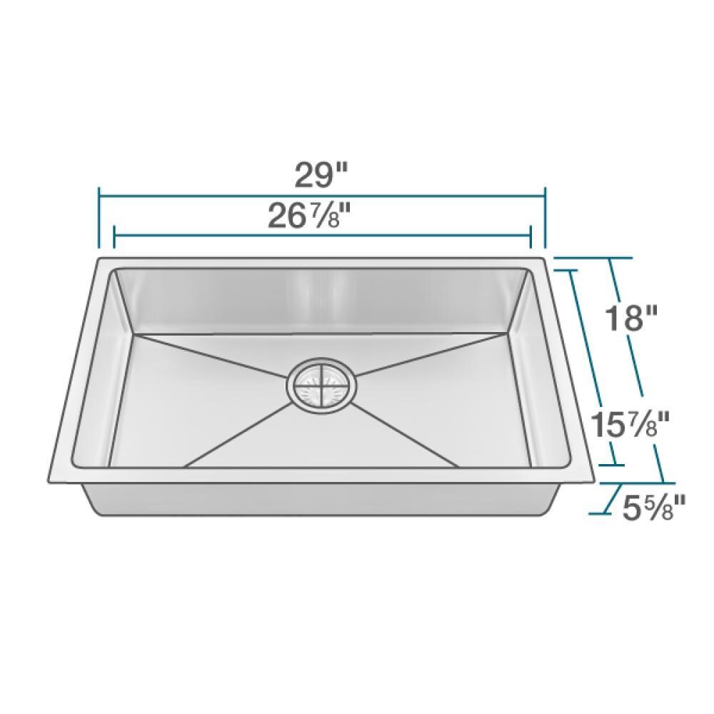 MR Direct Undermount 29-in x 18-in Stainless Steel Single Bowl Kitchen ...