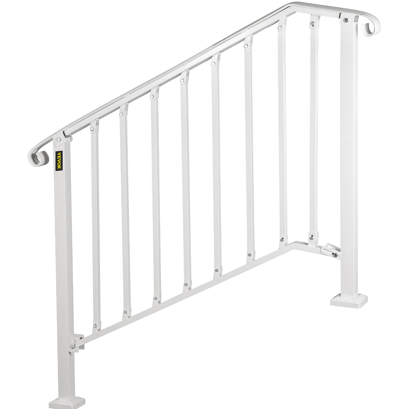 VEVOR Handrails Stair Railing 43.8-in x 2.4-in x 38.5-in White Steel ...