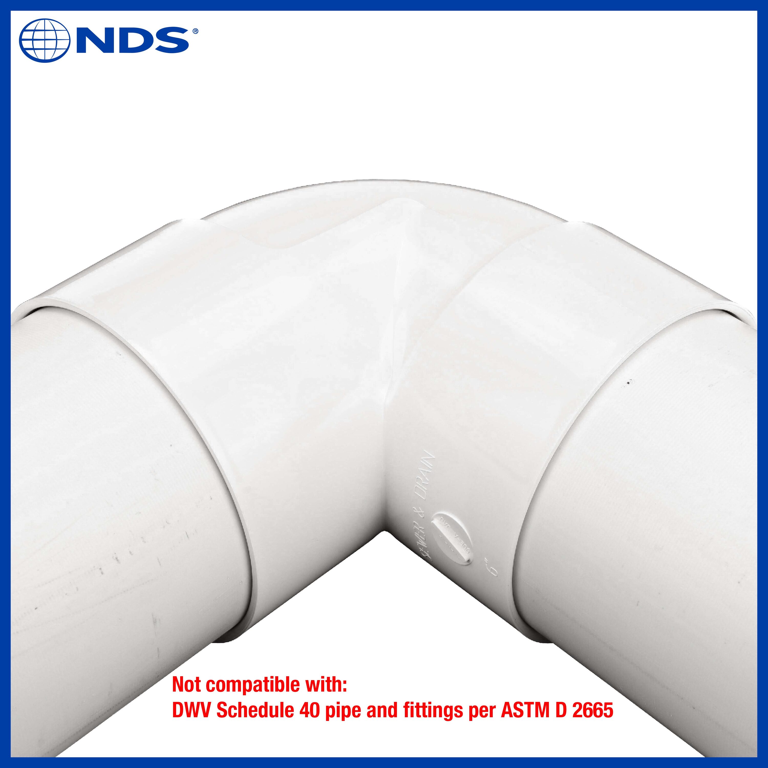 NDS PVC Sewer and Drain 90 Degree Elbow, 6 in. Hub X Hub in the Sewage ...