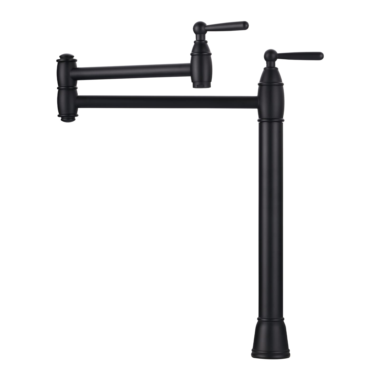 WOWOW 2314800B-LW Matte Black Single Handle Deck-mount Commercial Pot Filler Kitchen Faucet