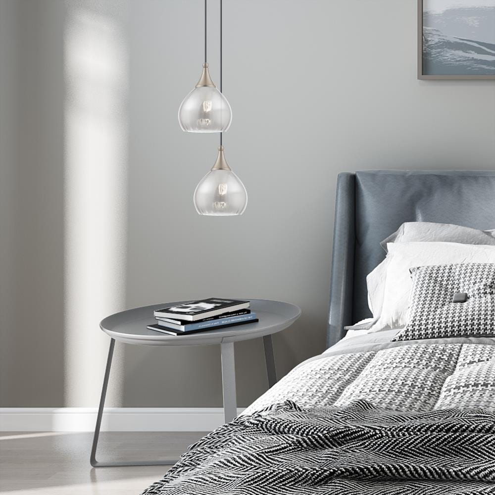 Mini Brushed Nickel LED Pendant with Smoke Glass - Indoor/Outdoor