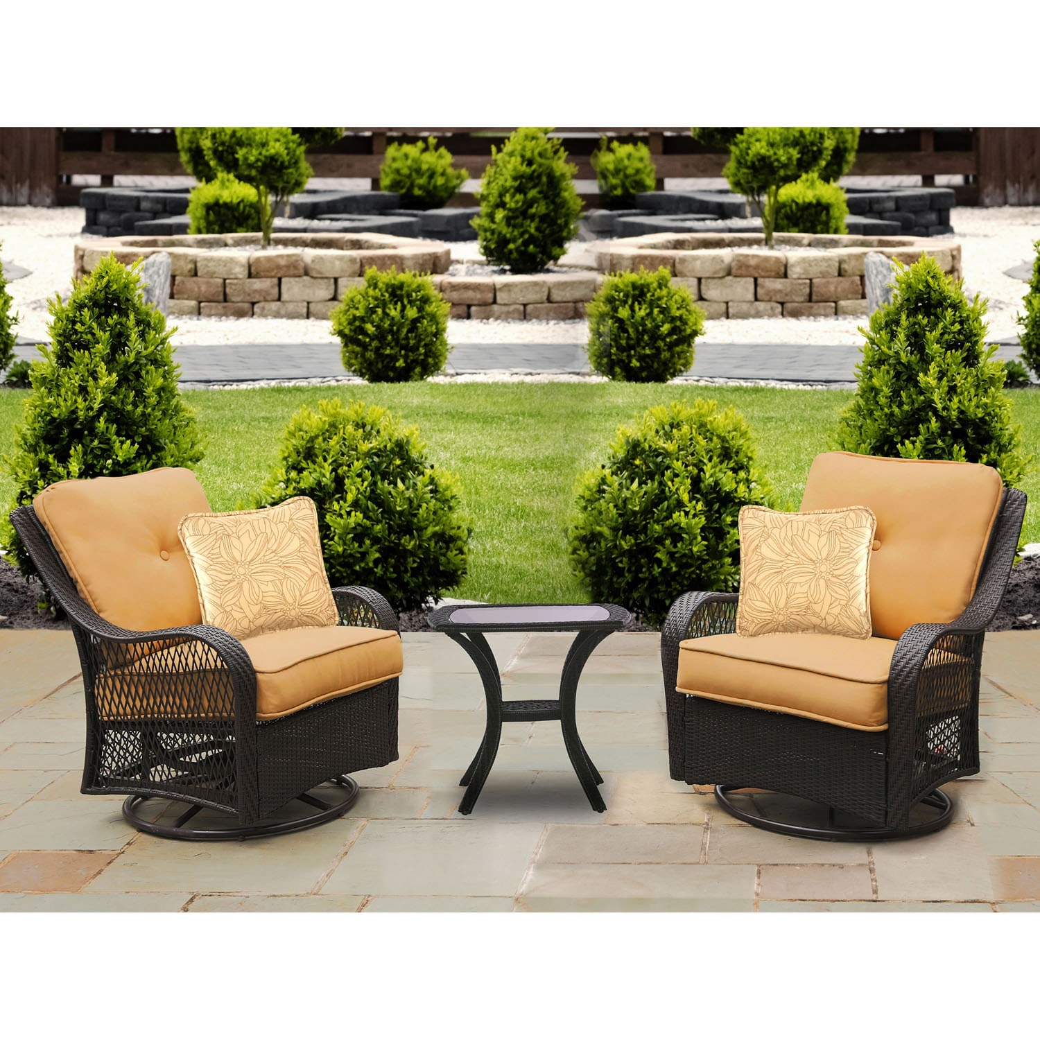 Hanover ORLEANS3PCSW-B-TAN Patio-Conversation-Sets - View #11
