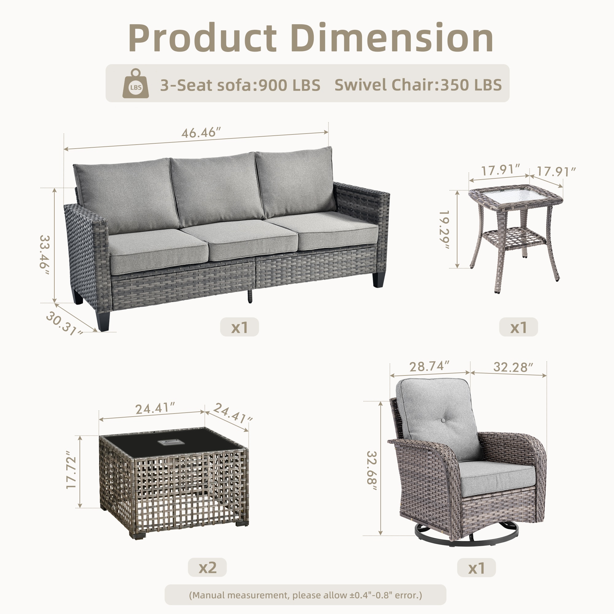 XIZZI XINGRS2052-T Patio-Conversation-Sets - View #6