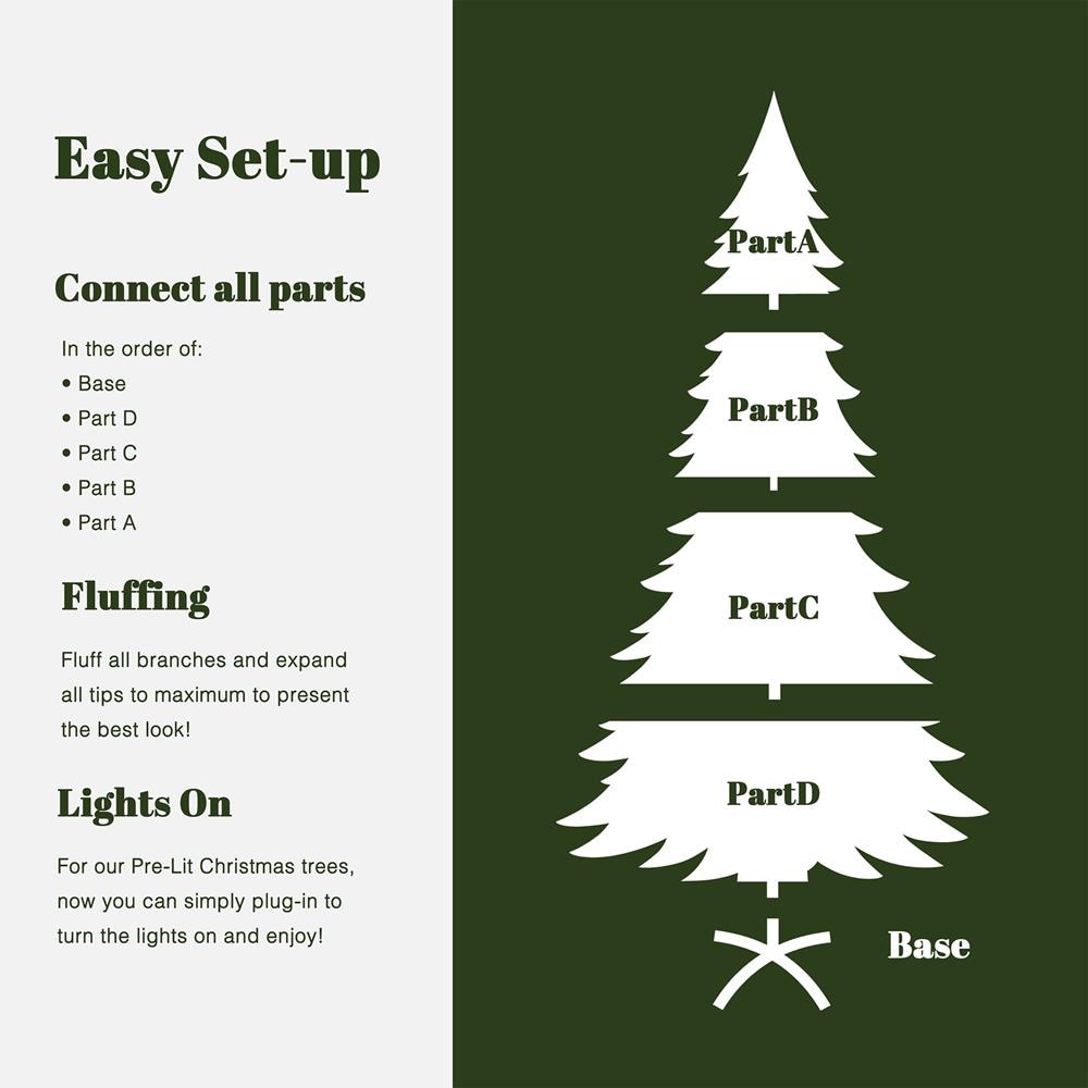 LuxenHome WHAP2550-7FT Artificial-Christmas-Trees - View #4
