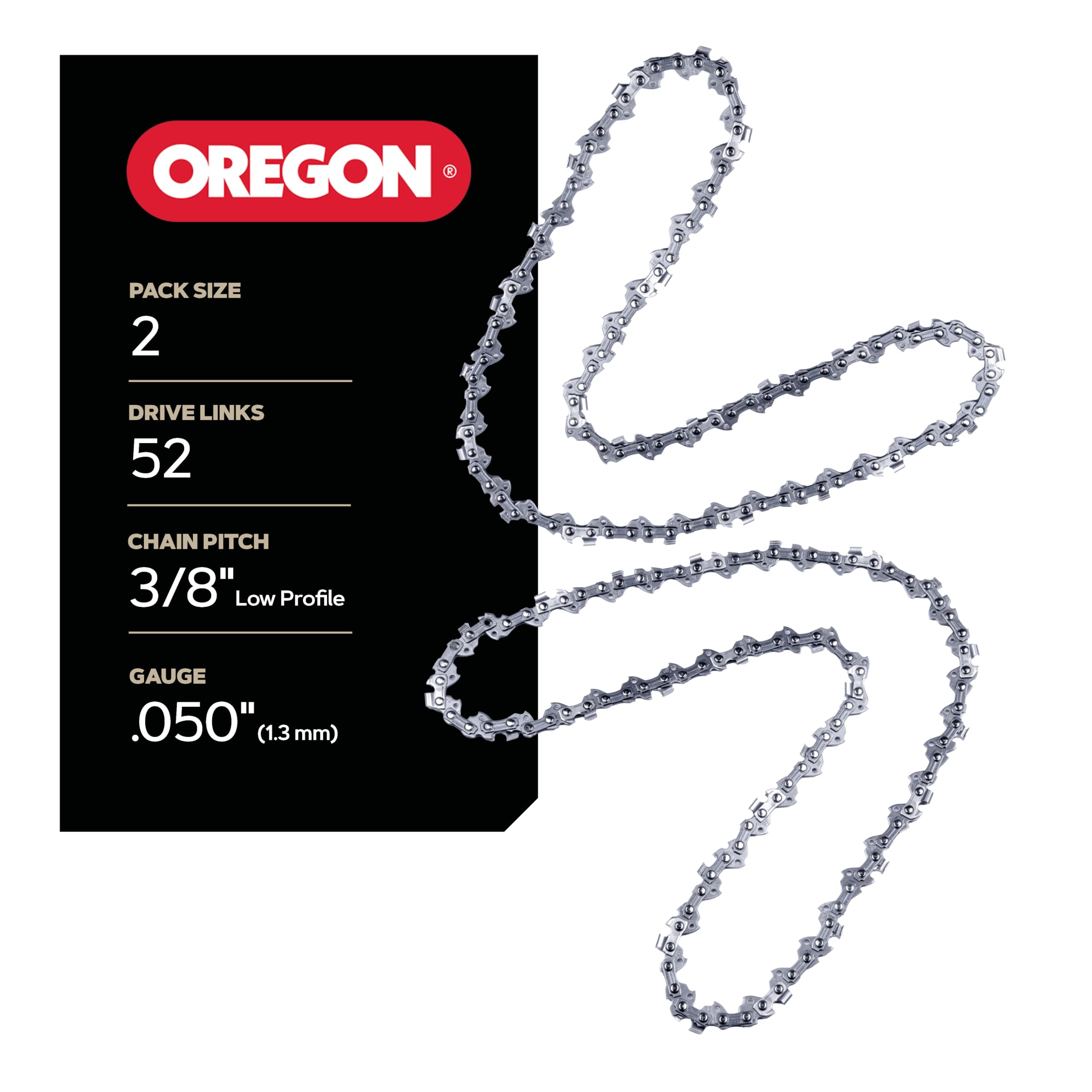 Oregon - S52T 2-Pack AdvanceCut 14 in. Chainsaw Chain 52 DL 3/8 in. Low-Profile .050 Gauge