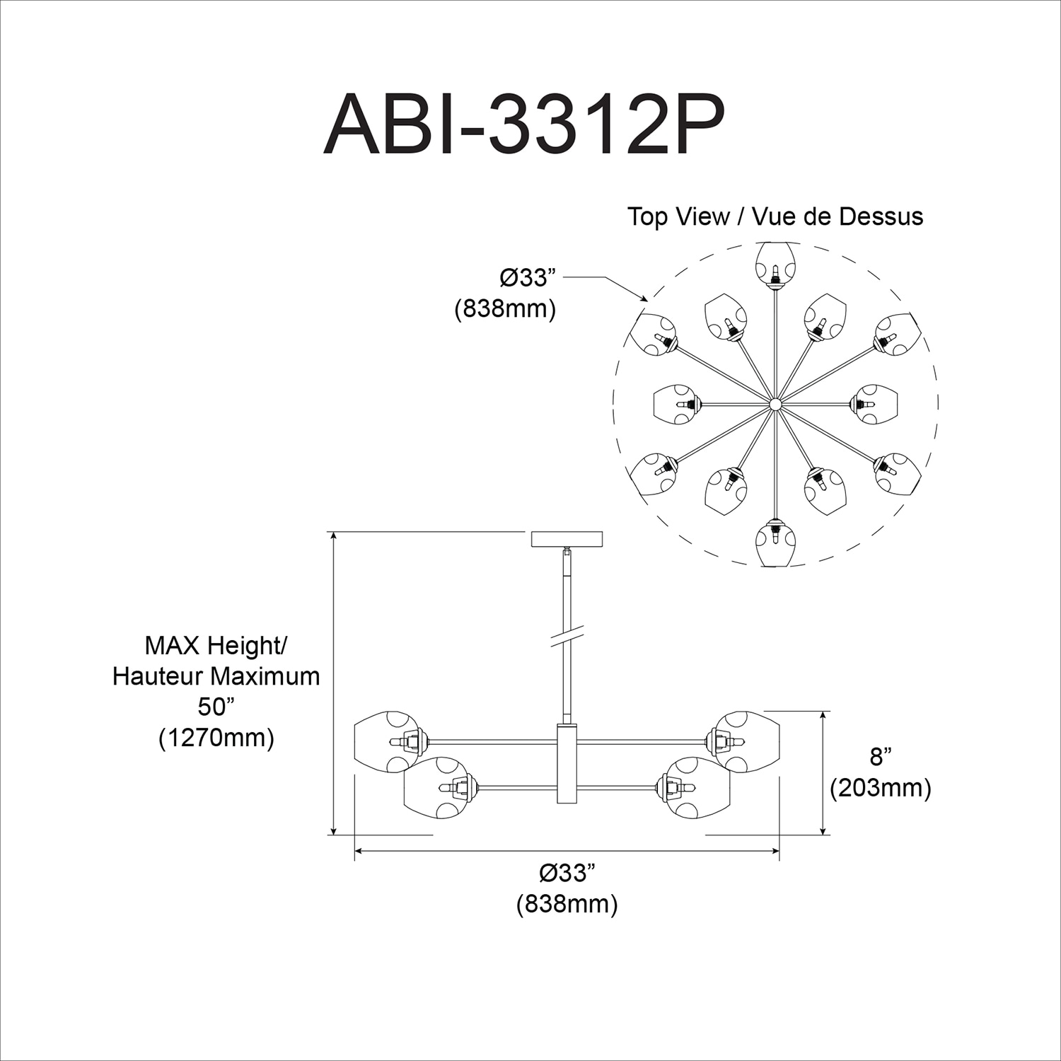 Dainolite ABI-3312P-PC Pendant-Lights - View #3