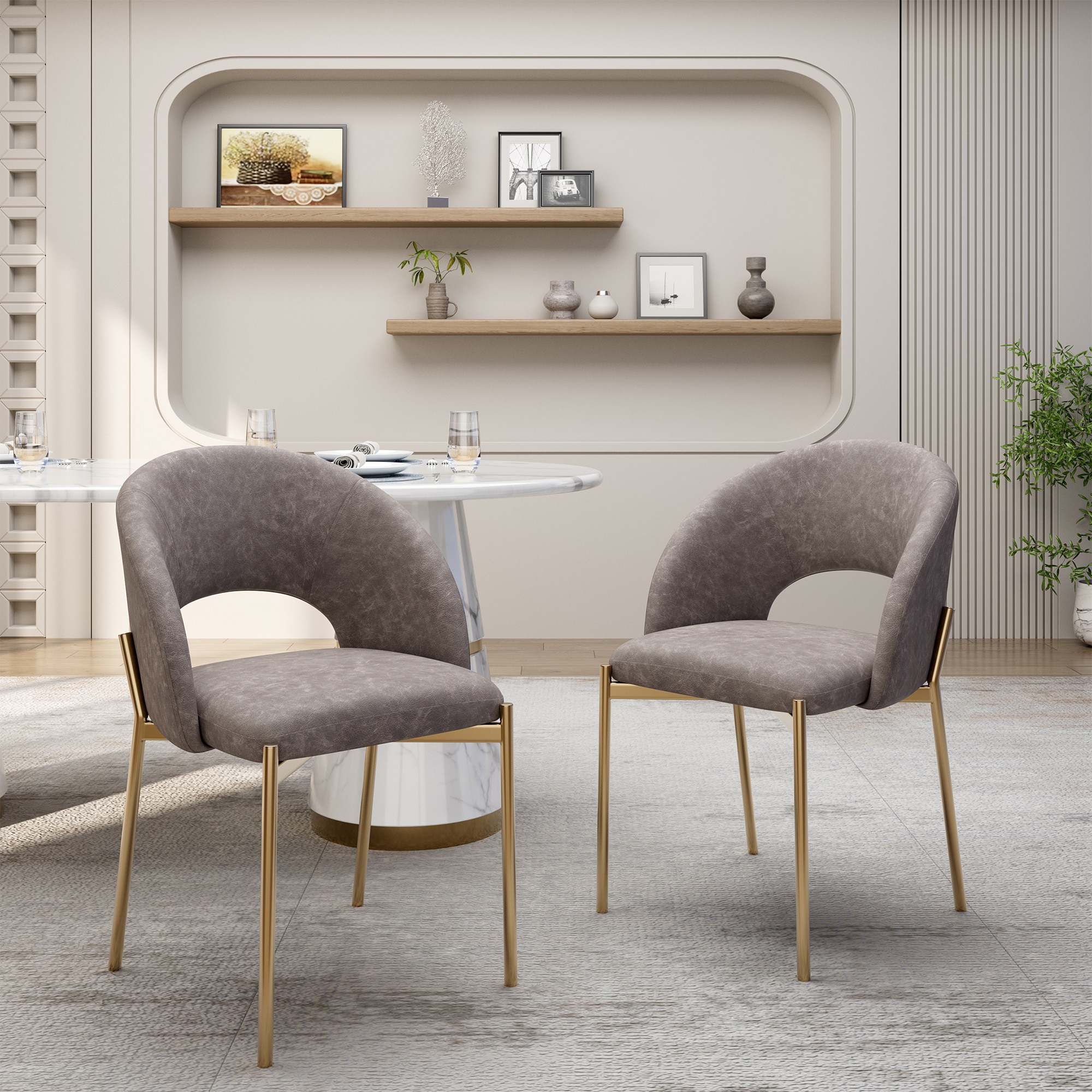 Clihome - Dining Chair 18.5-in W Modern Gray Accent Chair