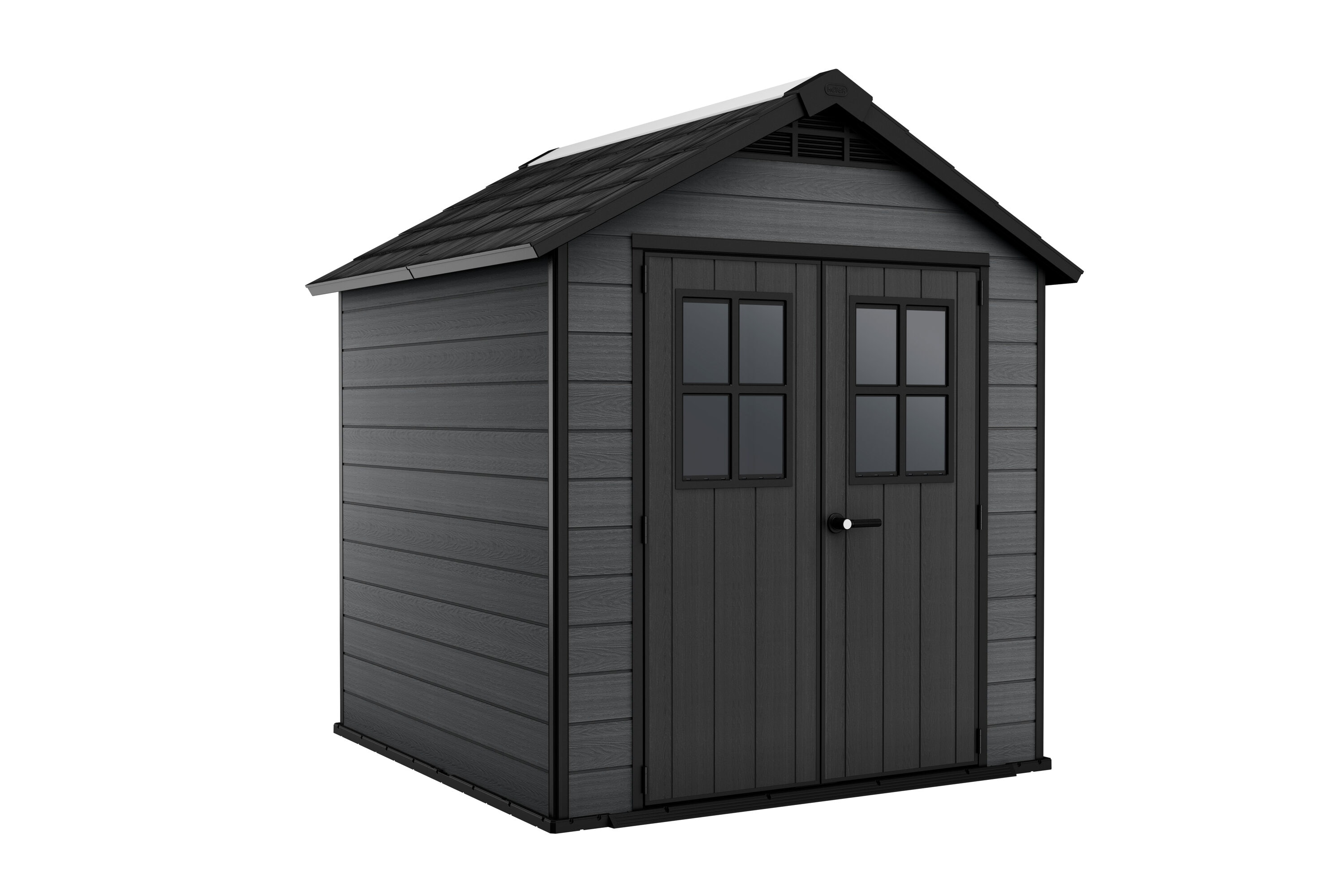 Keter 249496 8-ft x 7-ft Newton Gray Gable Resin Storage Shed (Floor Included)