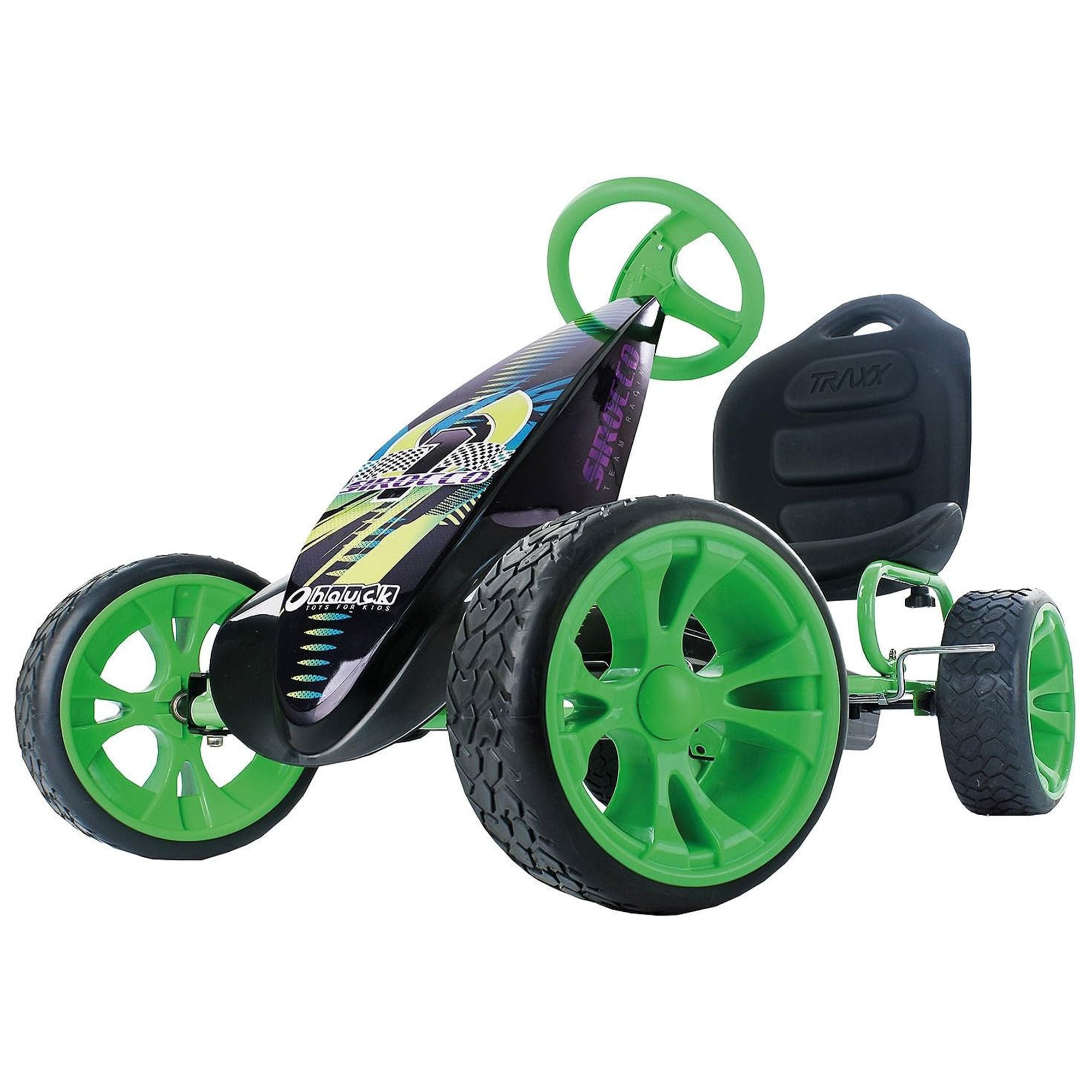 hauck 398686 Hauck Sirocco Racing Clutch Free Go Kart with Low Profile Rubber Tires, Green