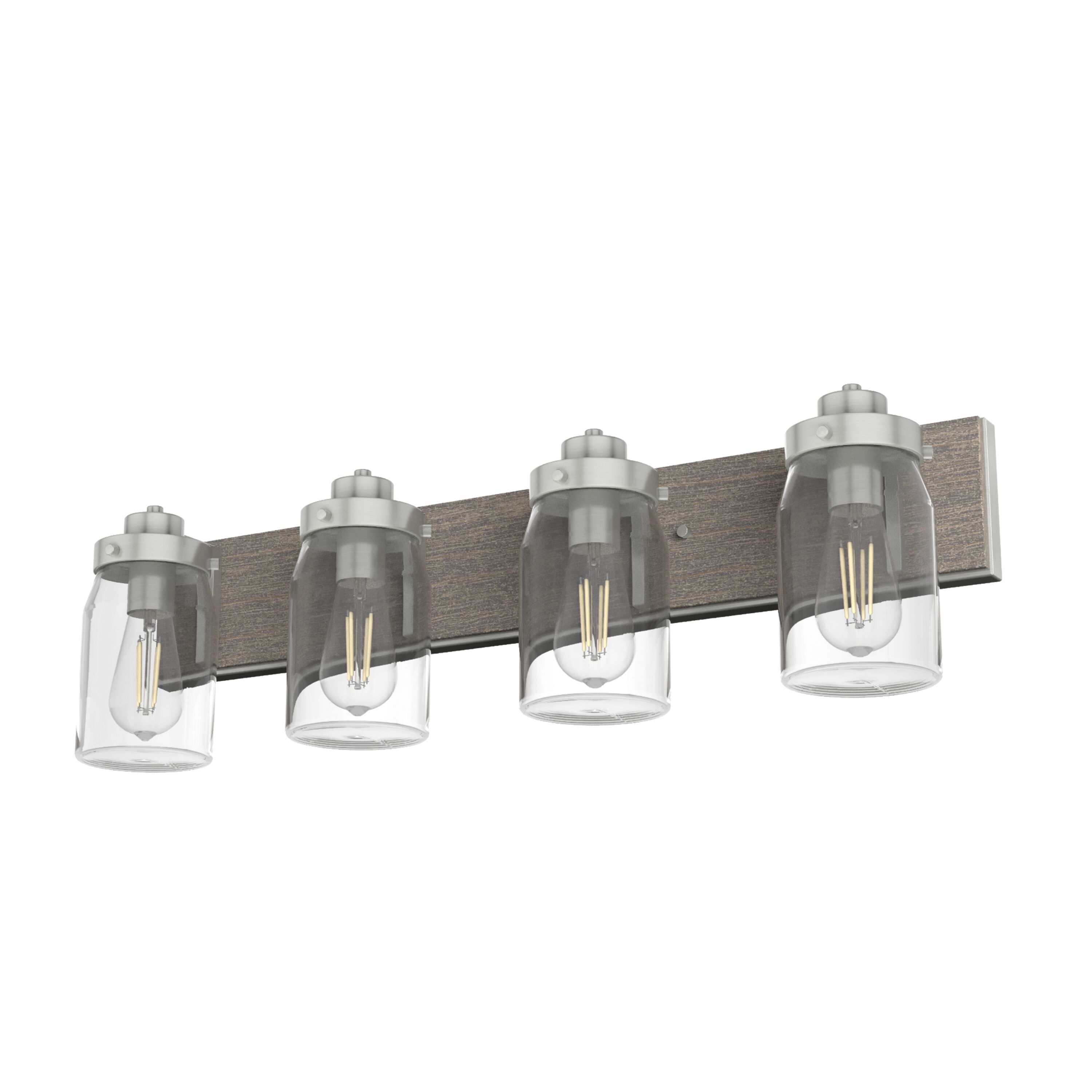 Hunter 48022 Devon Park 30-in 4 -Light Brushed Nickel Rustic Vanity light