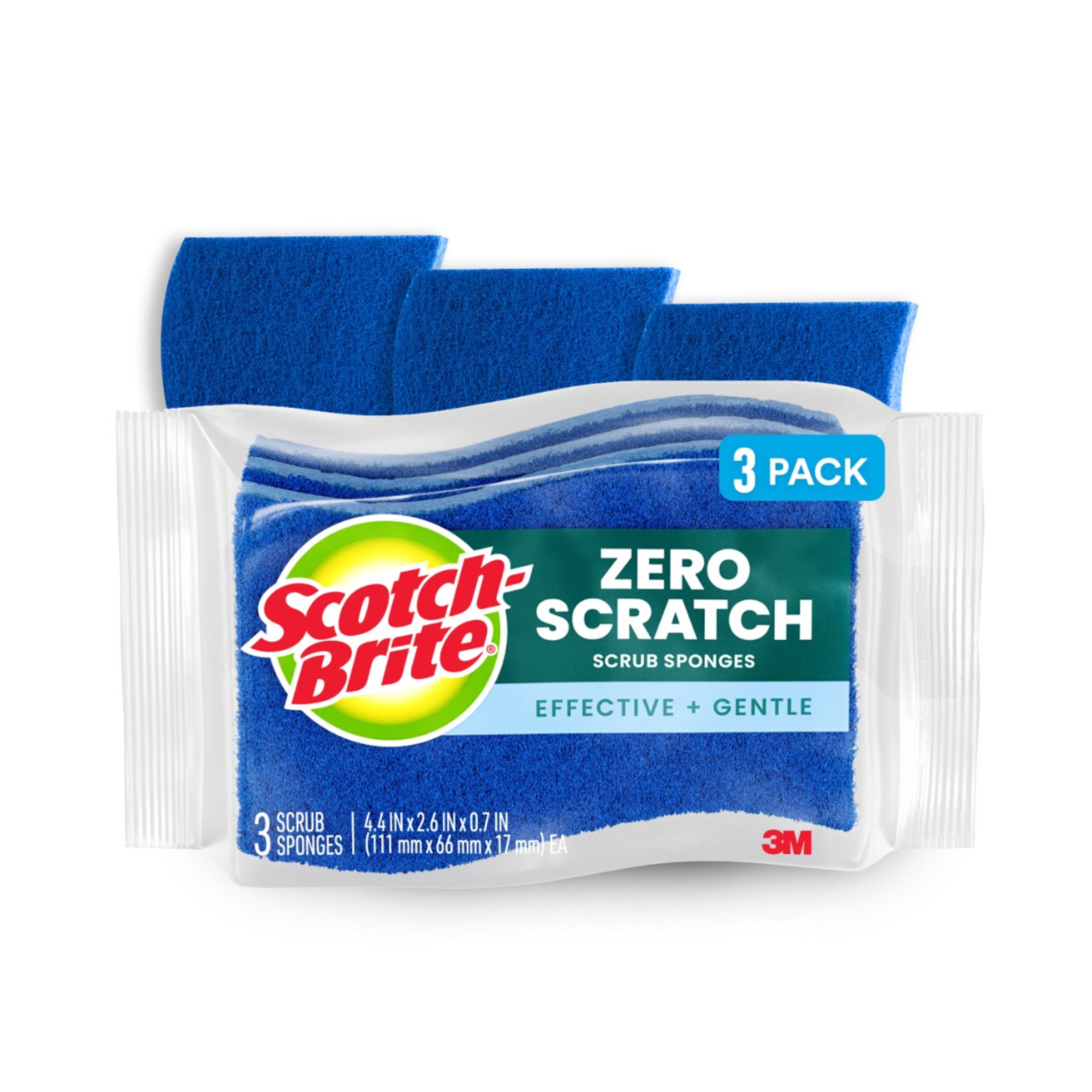 Scotch-Brite MP-3-M-8 Non-Scratch Cellulose Sponge with scouring pad 3 -Pack
