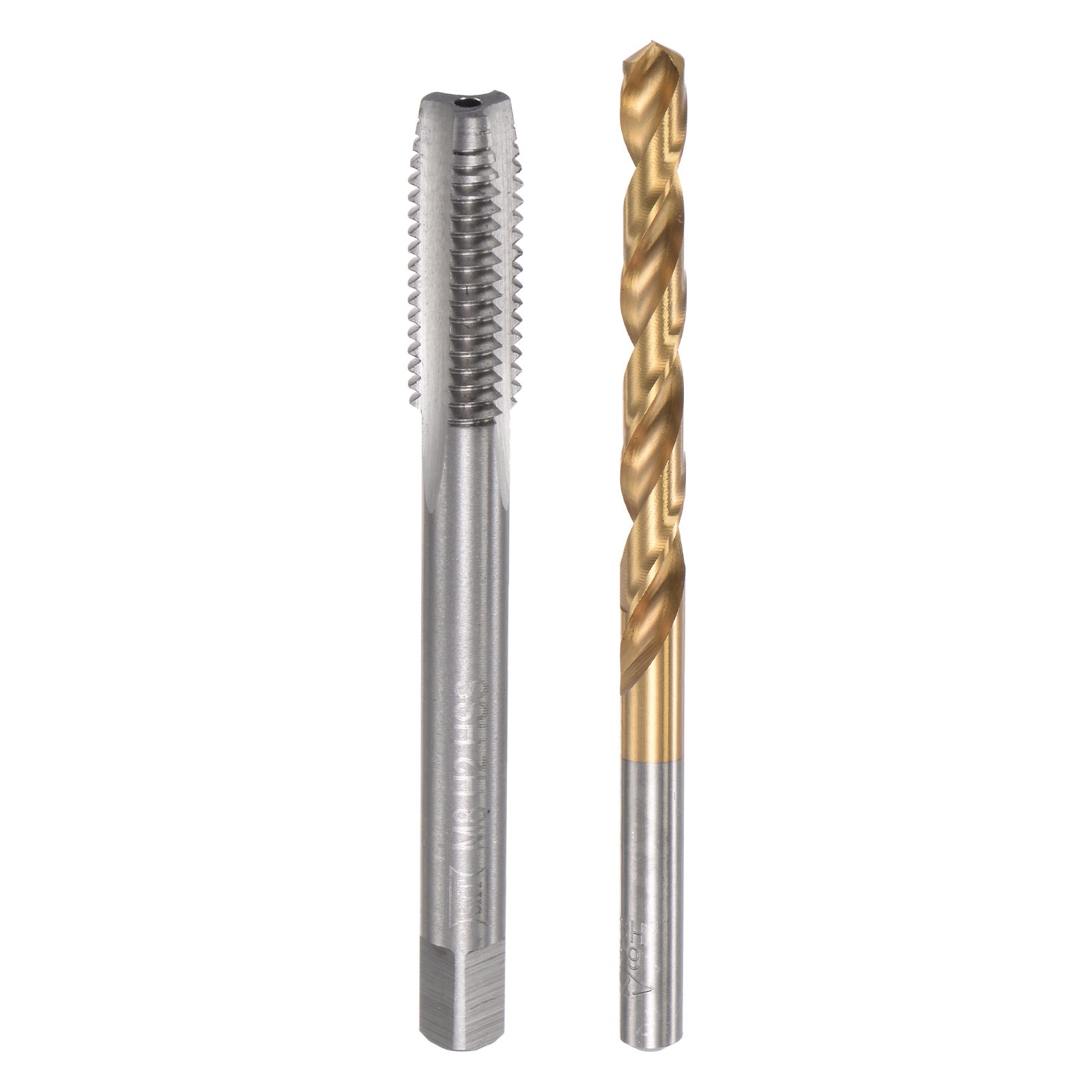 Unique Bargains M8 x 1.25 Straight Flute Thread Tap and 6.8mm Twist Drill Bit Set Metric Titanium Plated 6542 High Speed Steel Machine Screw Thread Tap Threading Drilling Tool #S26031100UX4735