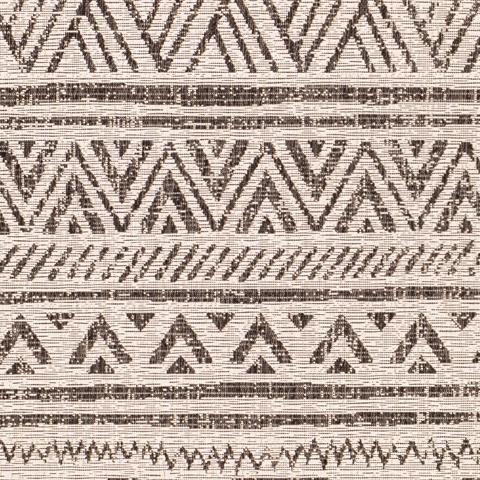 Eagean Black Geometric Reversible Stain-Resistant Synthetic Rug