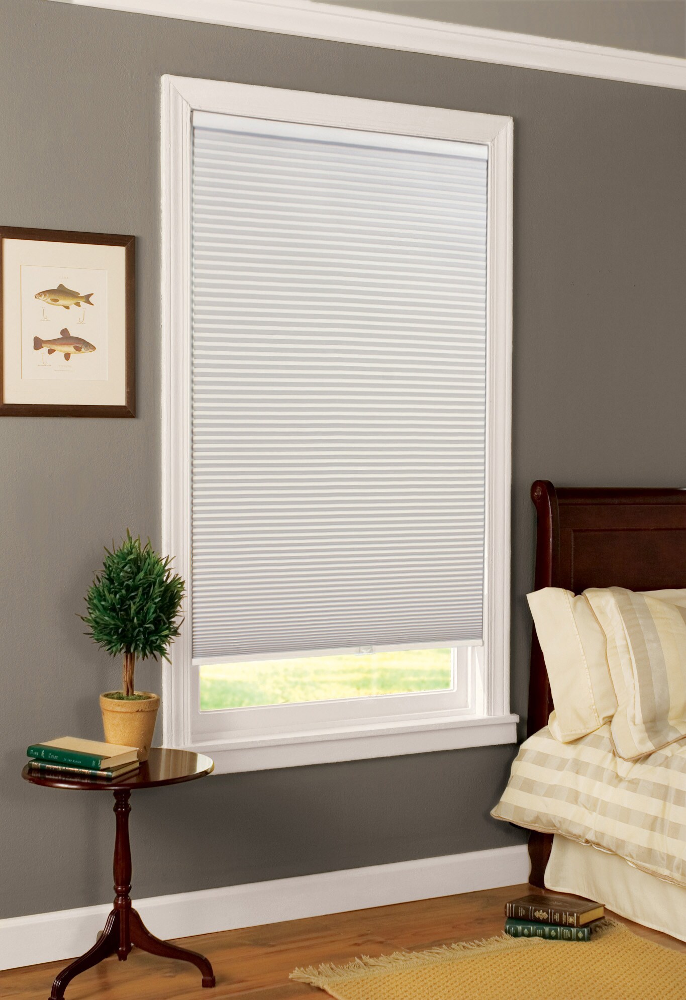 Allen Roth 23 In X 64 In White Blackout Cordless Cellular Shade At   07960301 